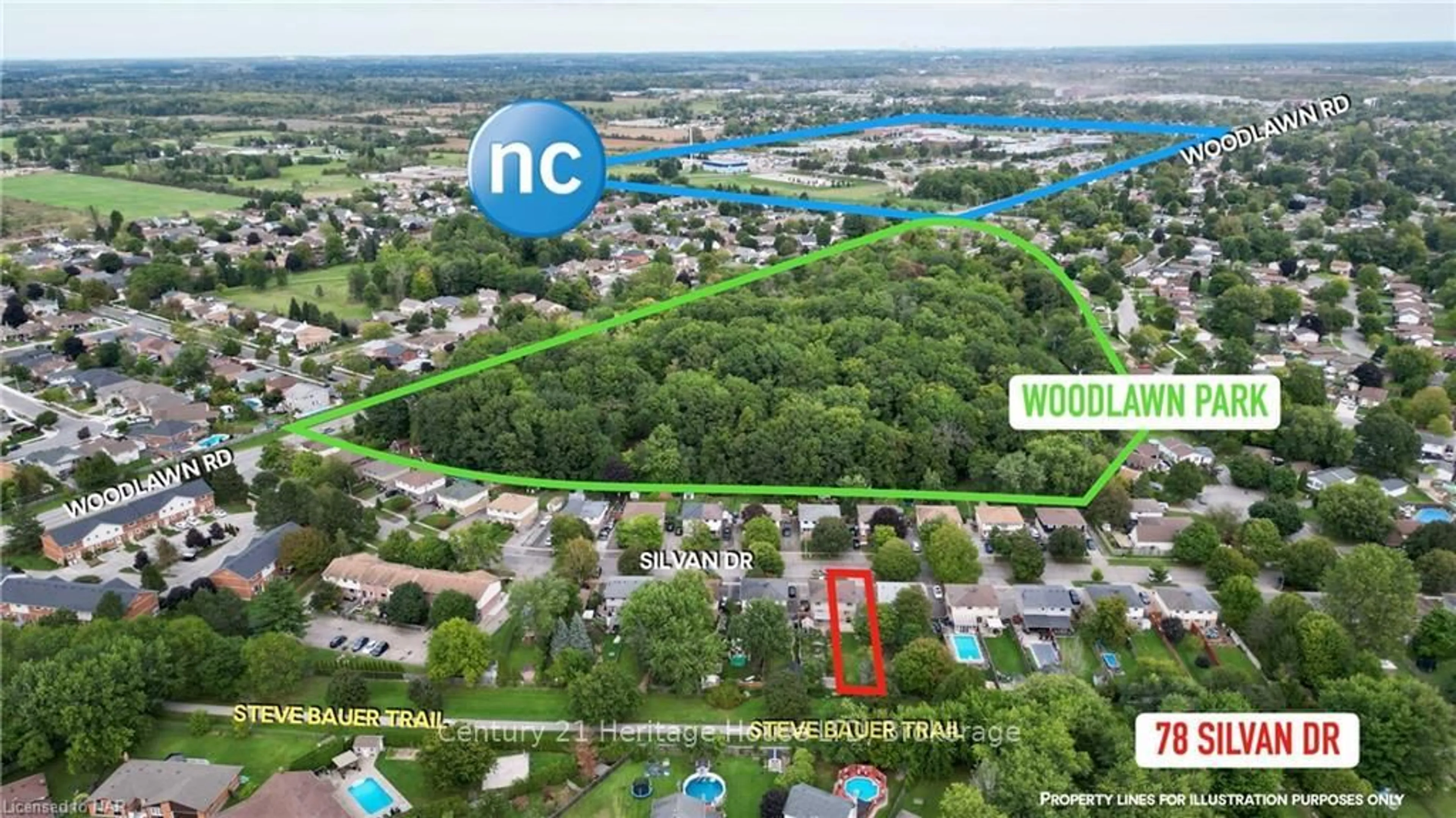 A pic from outside/outdoor area/front of a property/back of a property/a pic from drone, water/lake/river/ocean view for 78 SILVAN Dr, Welland Ontario L3C 6C3