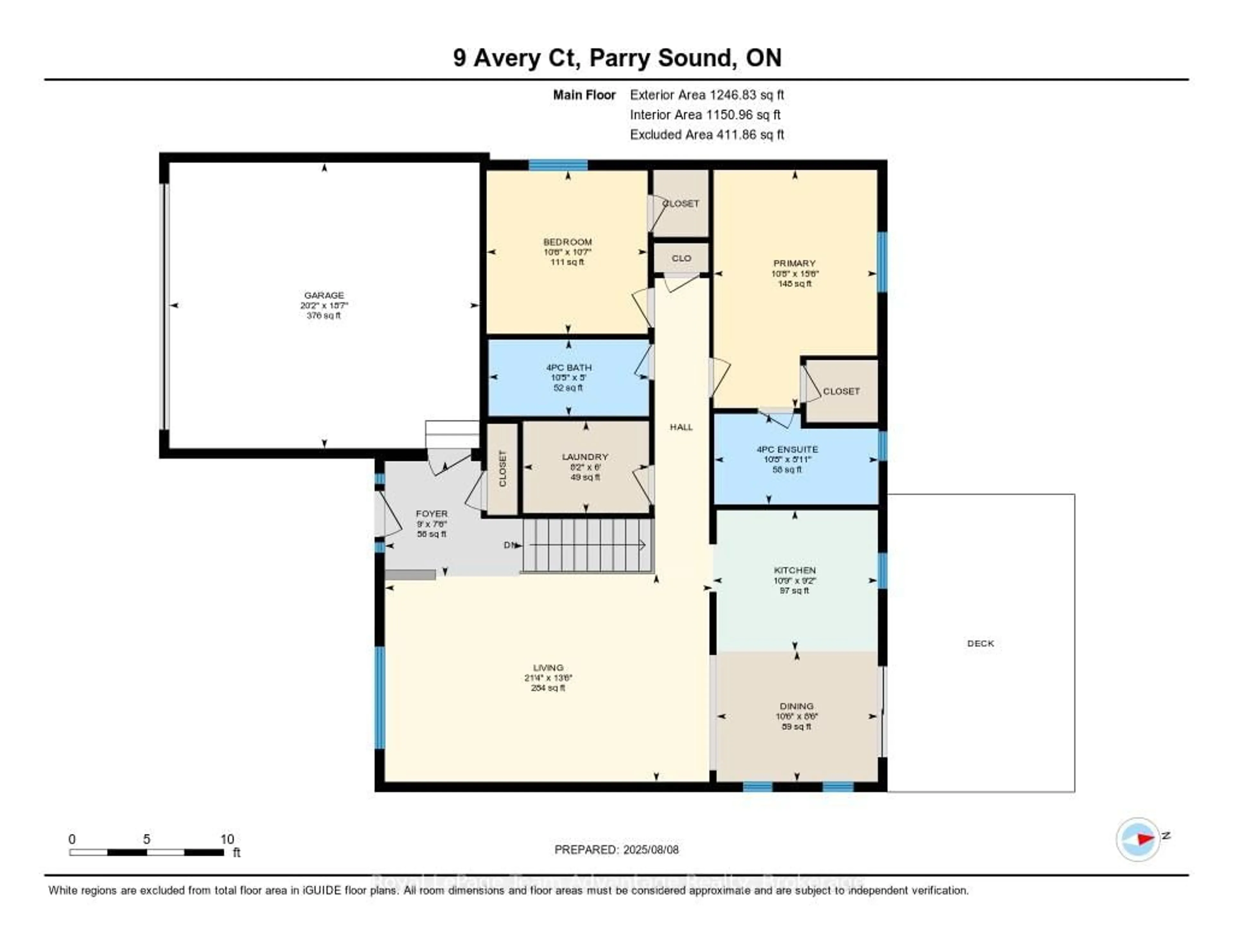 Floor plan for 9 Avery Crt, Parry Sound Ontario P2A 3C4