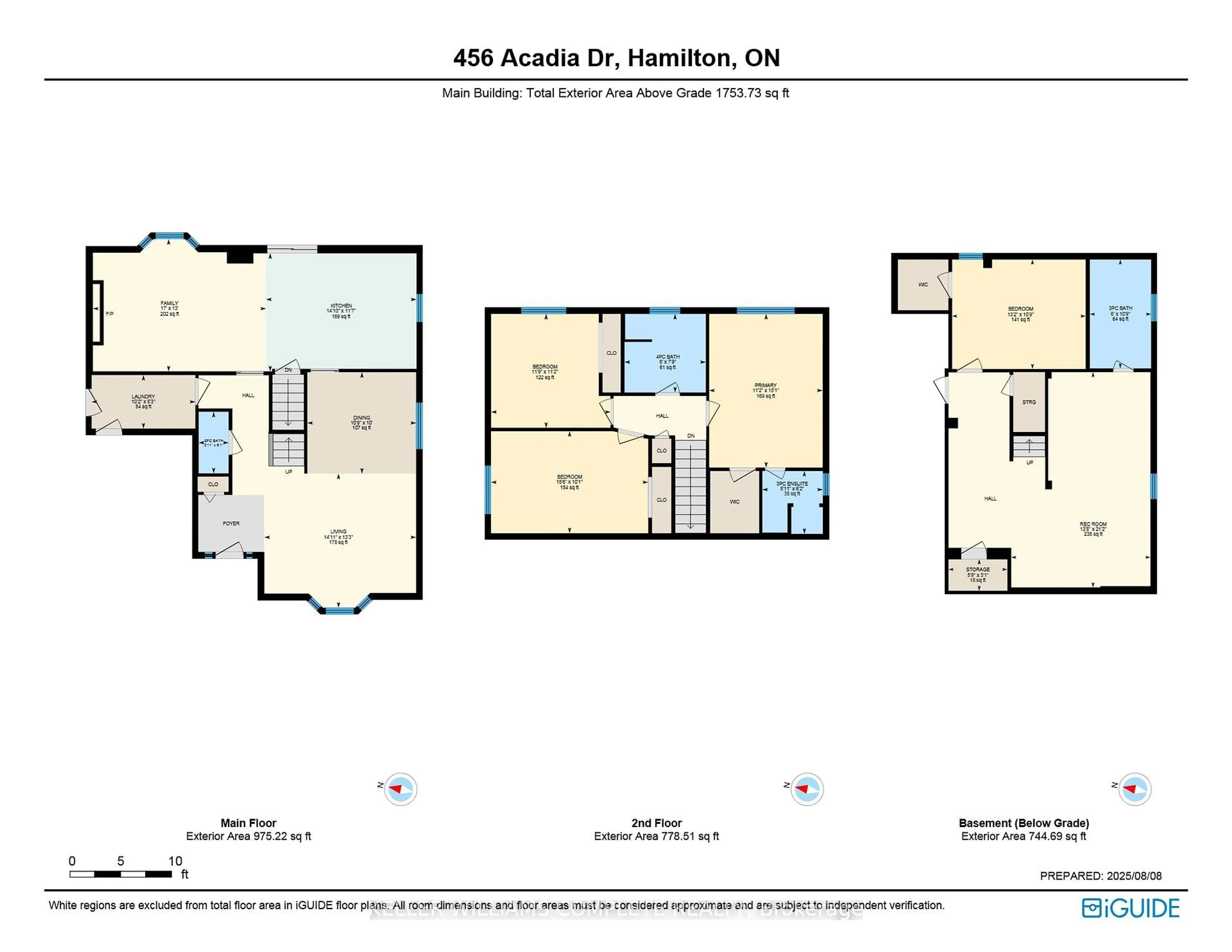 Floor plan for 456 Acadia Dr, Hamilton Ontario L8W 3A4