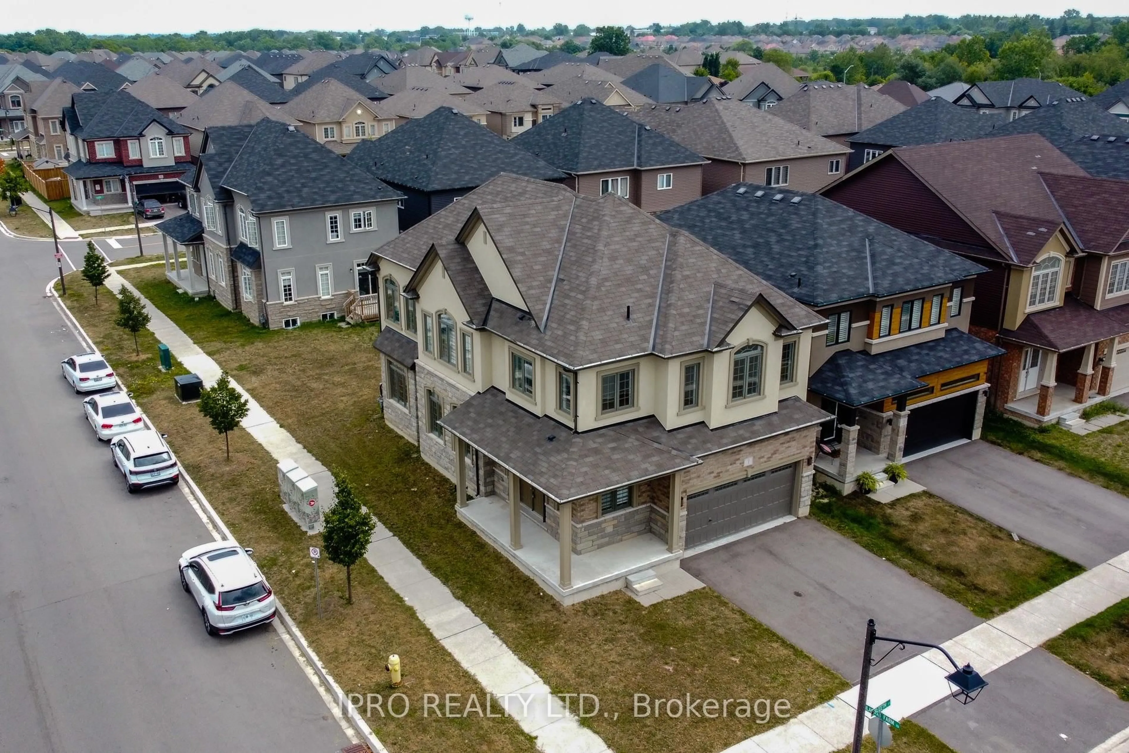 A pic from outside/outdoor area/front of a property/back of a property/a pic from drone, street for 1 Sleeth St, Brantford Ontario N3S 0J7