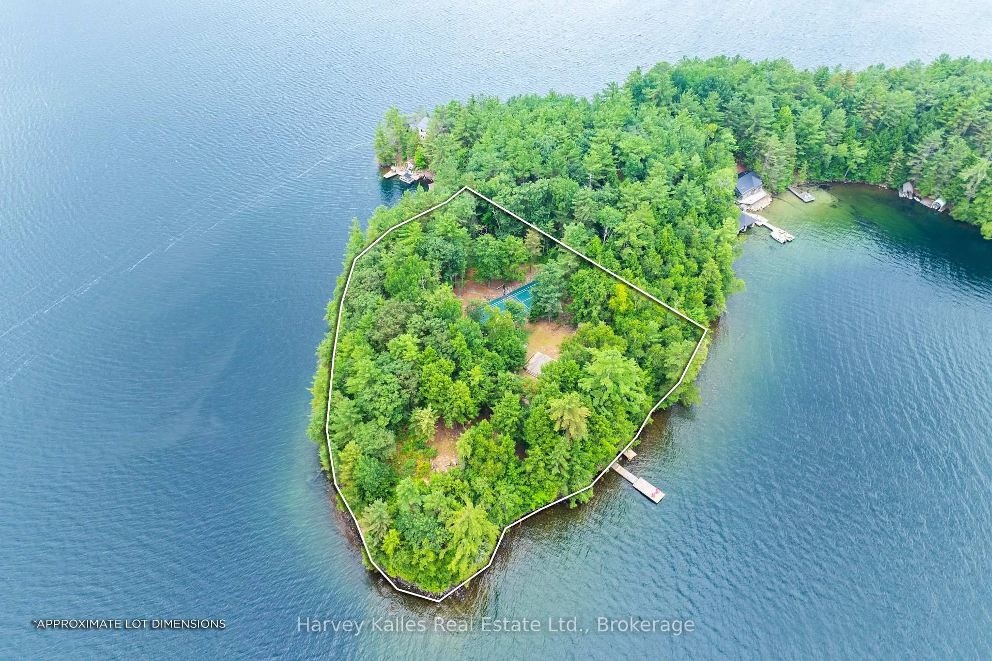 A pic from outside/outdoor area/front of a property/back of a property/a pic from drone, water/lake/river/ocean view for 25 Clifton Island, Muskoka Lakes Ontario P0B 1M0