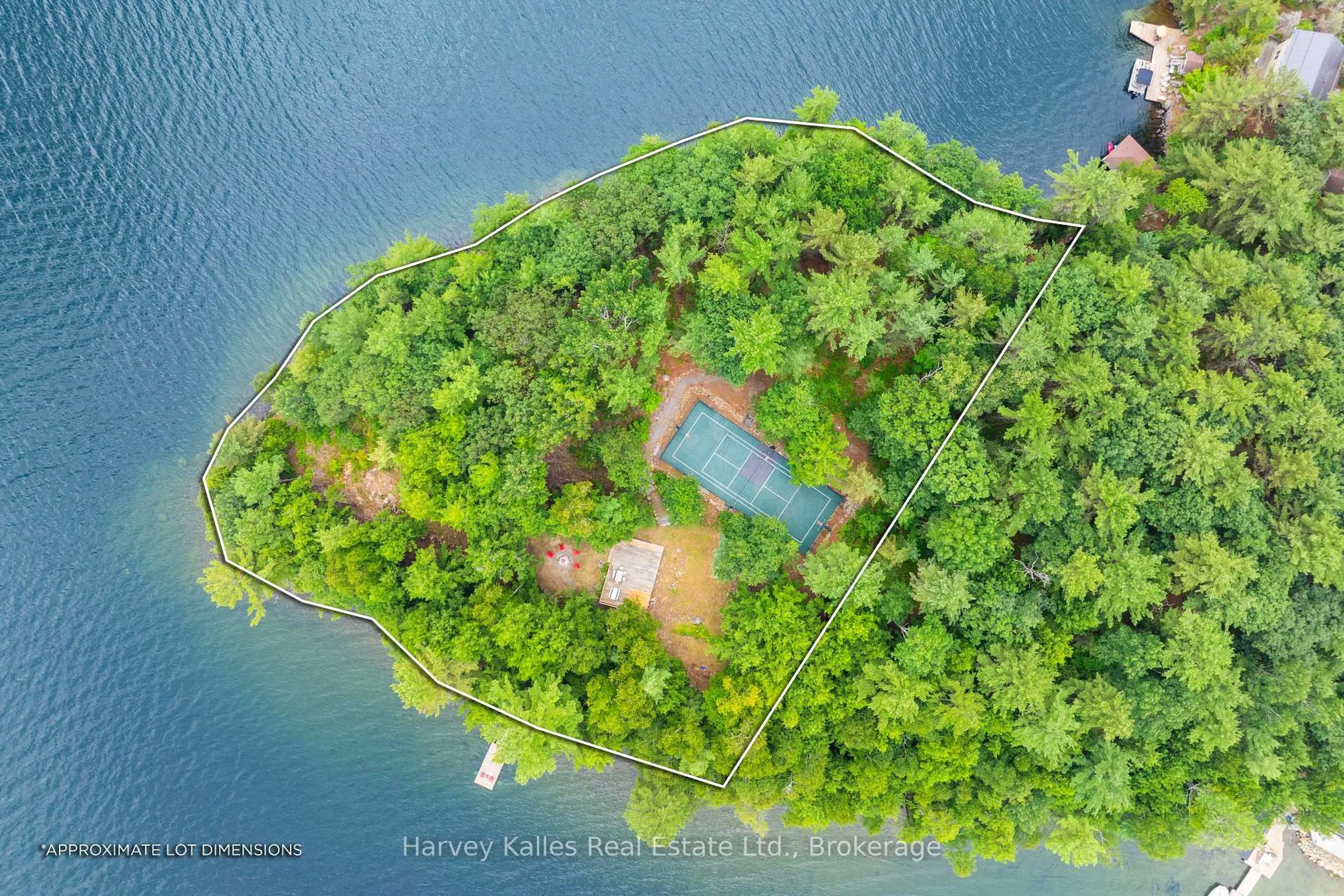 A pic from outside/outdoor area/front of a property/back of a property/a pic from drone, water/lake/river/ocean view for 25 Clifton Island, Muskoka Lakes Ontario P0B 1M0