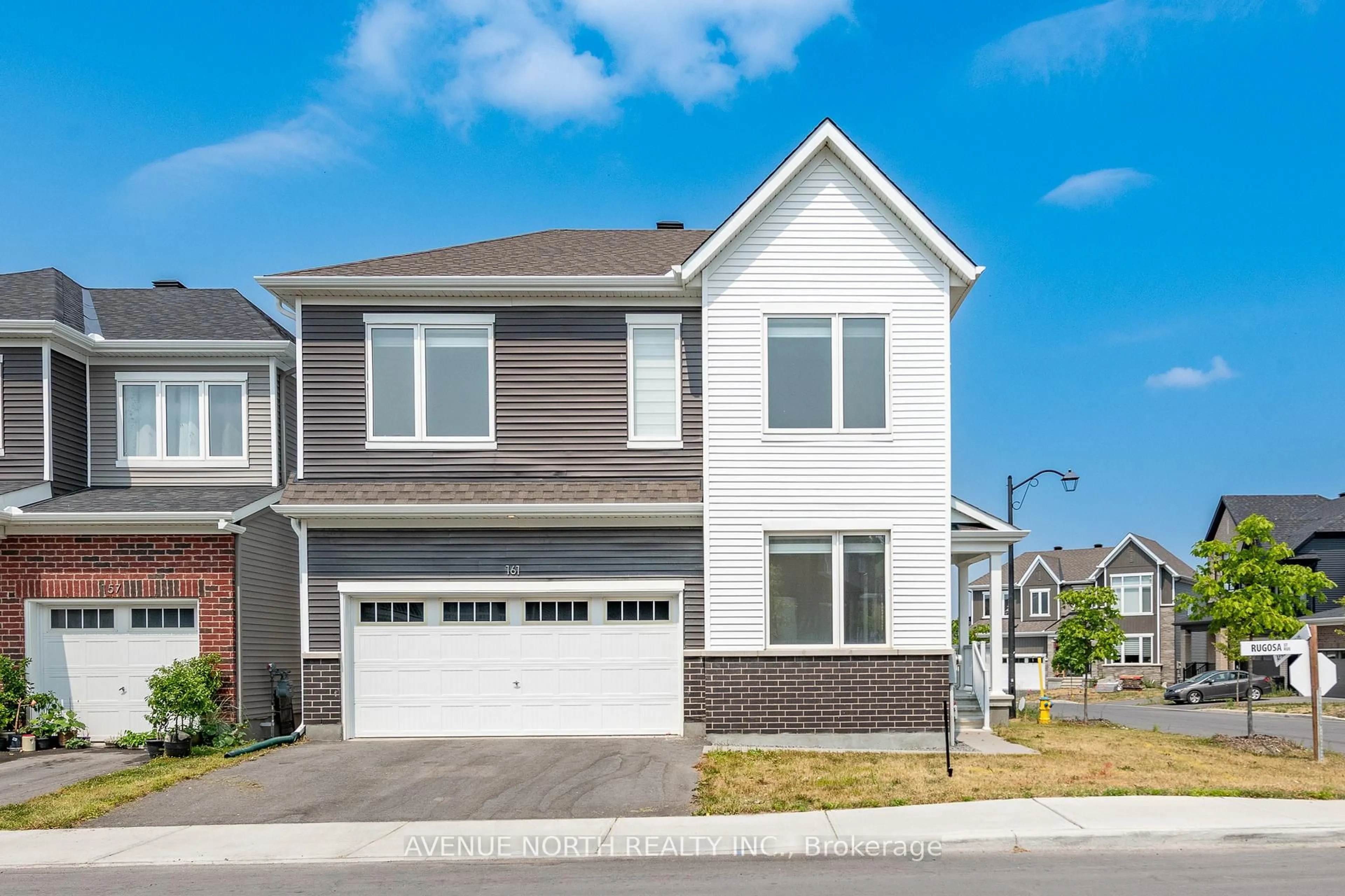 Home with vinyl exterior material, street for 161 Rugosa St, Ottawa Ontario K2J 6X4