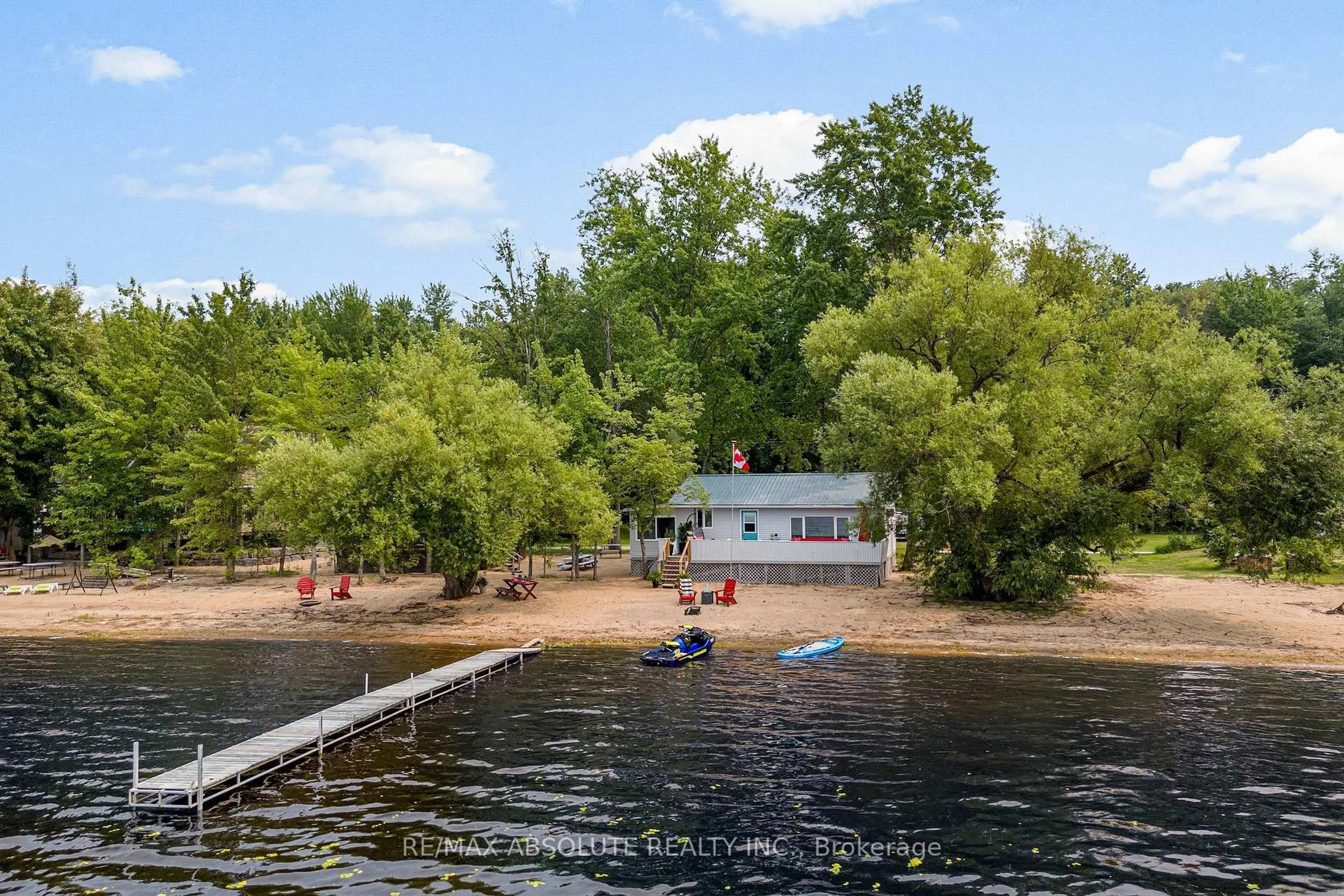 A pic from outside/outdoor area/front of a property/back of a property/a pic from drone, water/lake/river/ocean view for 391 Leavoy Lane, Renfrew Ontario K7V 3Z8