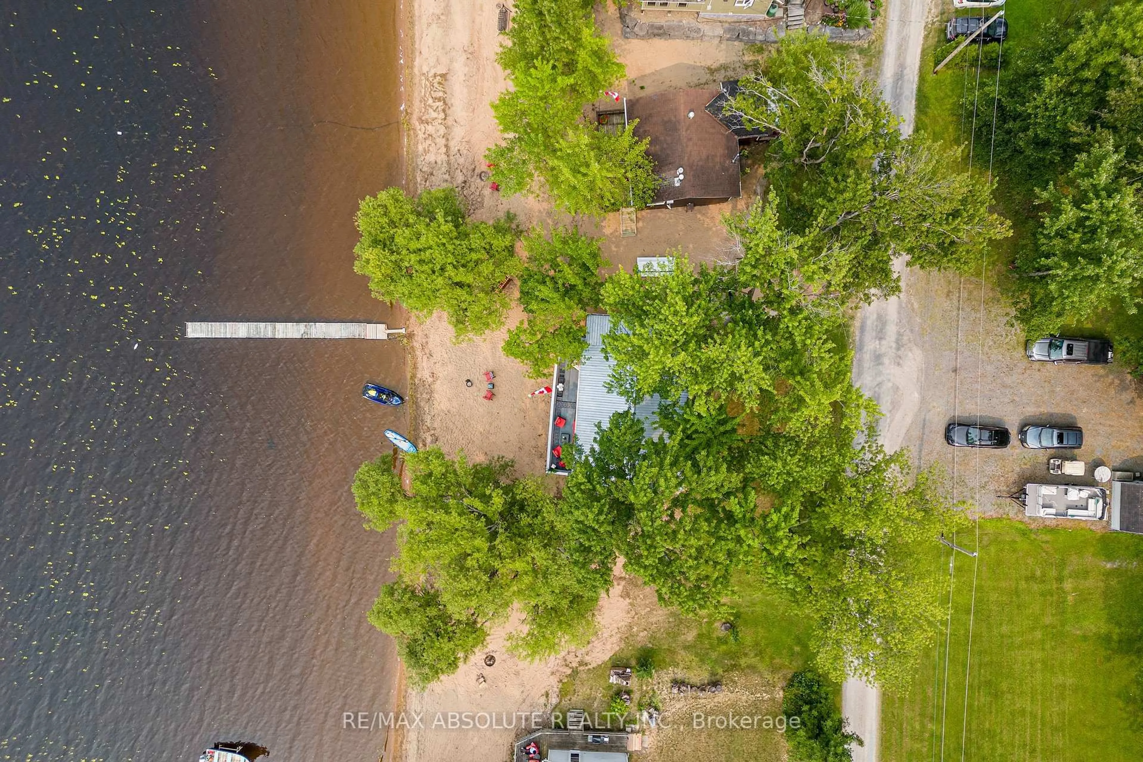 A pic from outside/outdoor area/front of a property/back of a property/a pic from drone, water/lake/river/ocean view for 391 Leavoy Lane, Renfrew Ontario K7V 3Z8