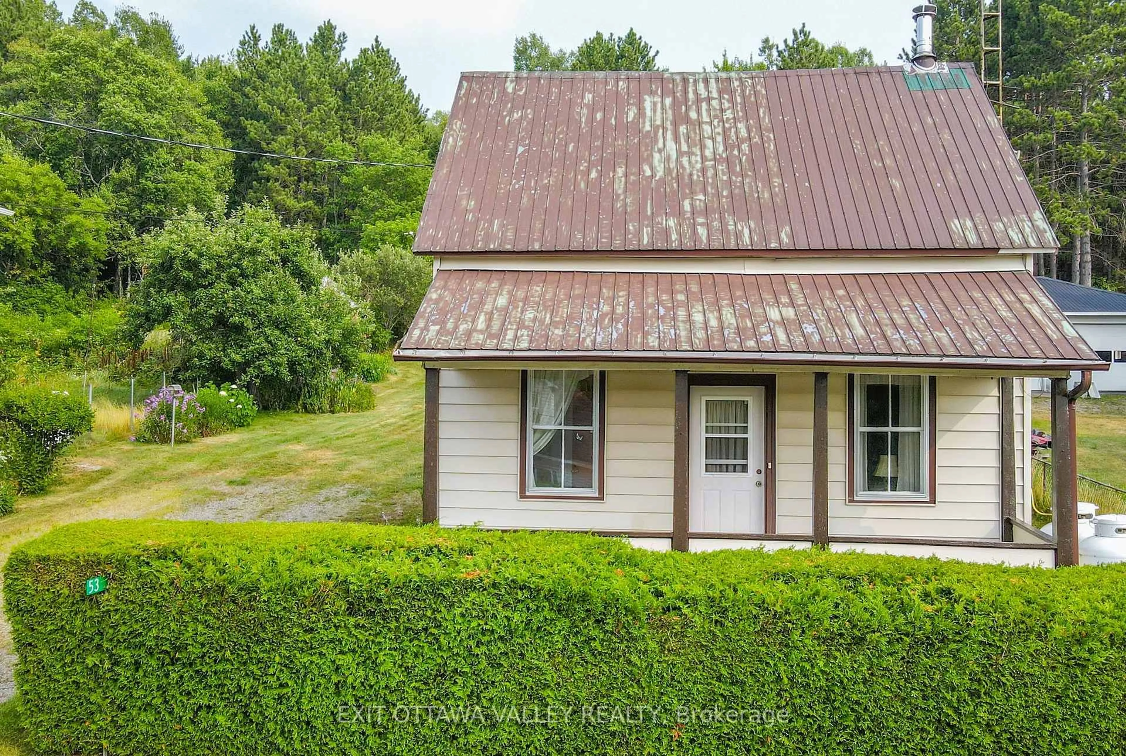 A pic from outside/outdoor area/front of a property/back of a property/a pic from drone, unknown for 53 Burchat St, Wilno Ontario K0J 2N0