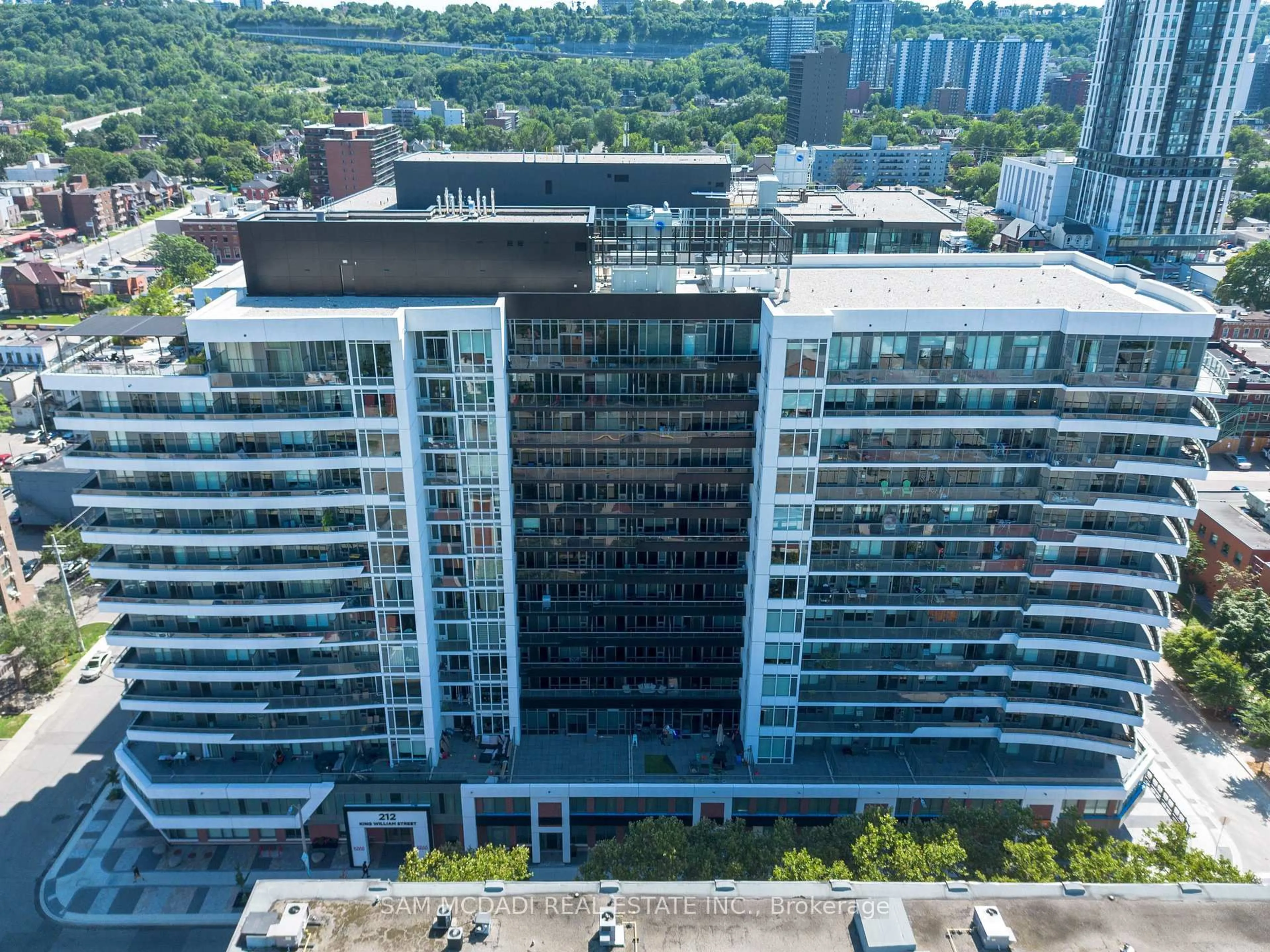 A pic from outside/outdoor area/front of a property/back of a property/a pic from drone, city buildings view from balcony for 212 King William St #1305, Hamilton Ontario L8R 0A7