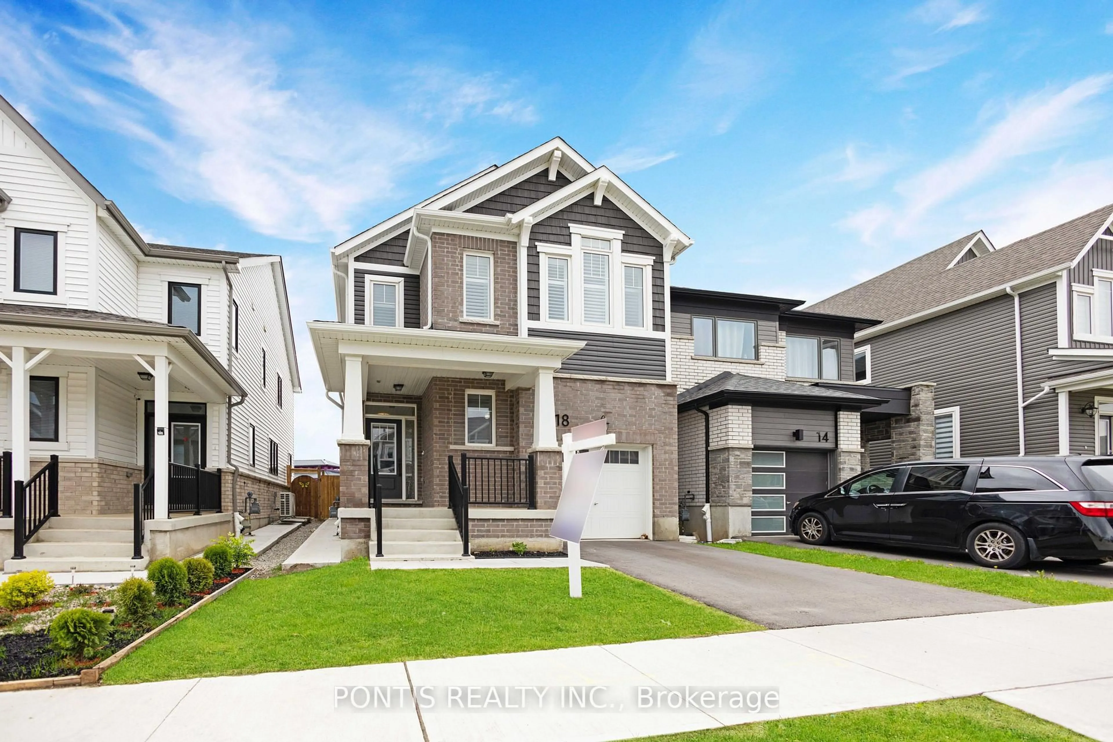 Home with vinyl exterior material, street for 18 SAXONY St, Kitchener Ontario N2R 0S3