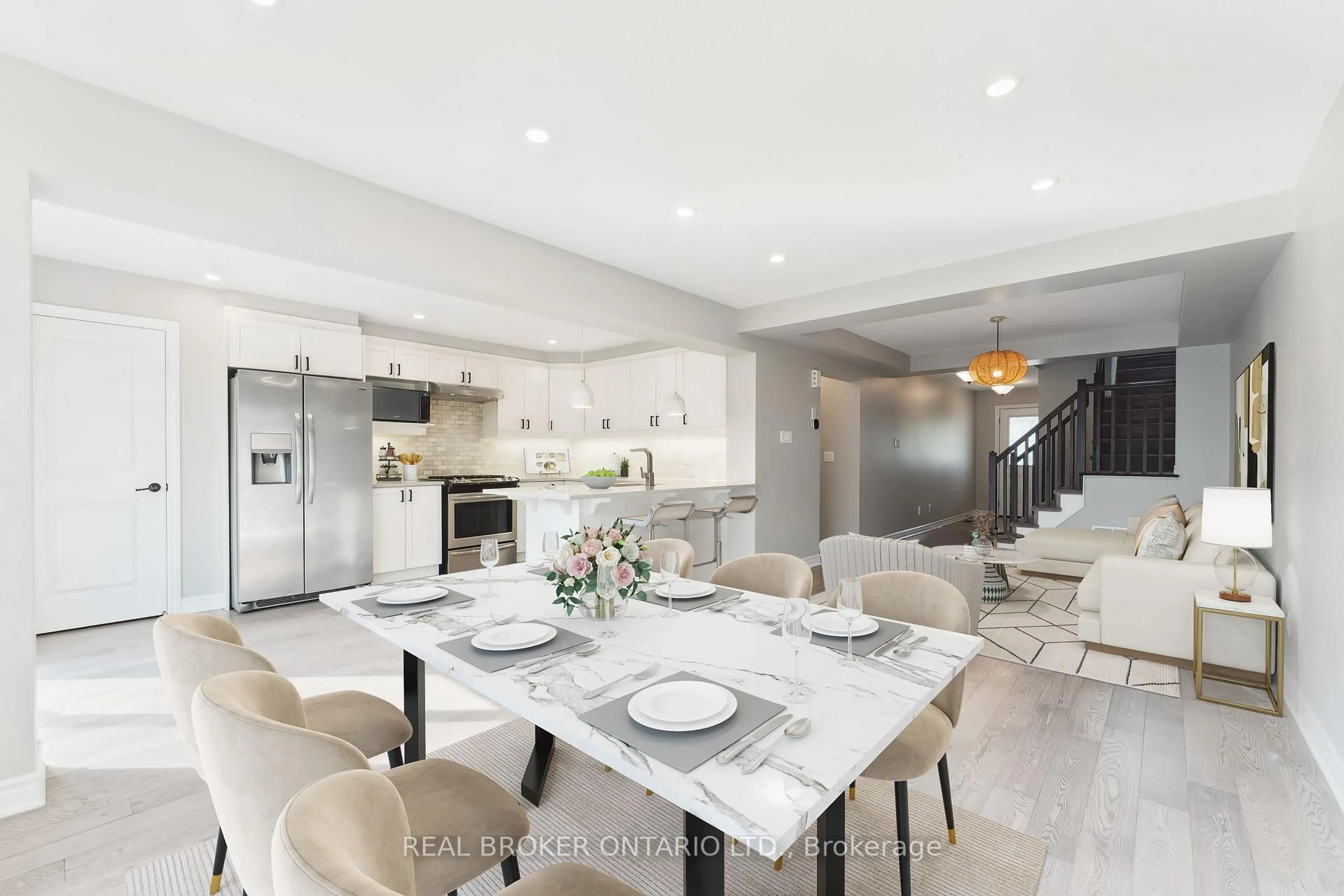 Open concept kitchen, ceramic/tile floor for 391 Rouncey Rd, Ottawa Ontario K2V 0K4