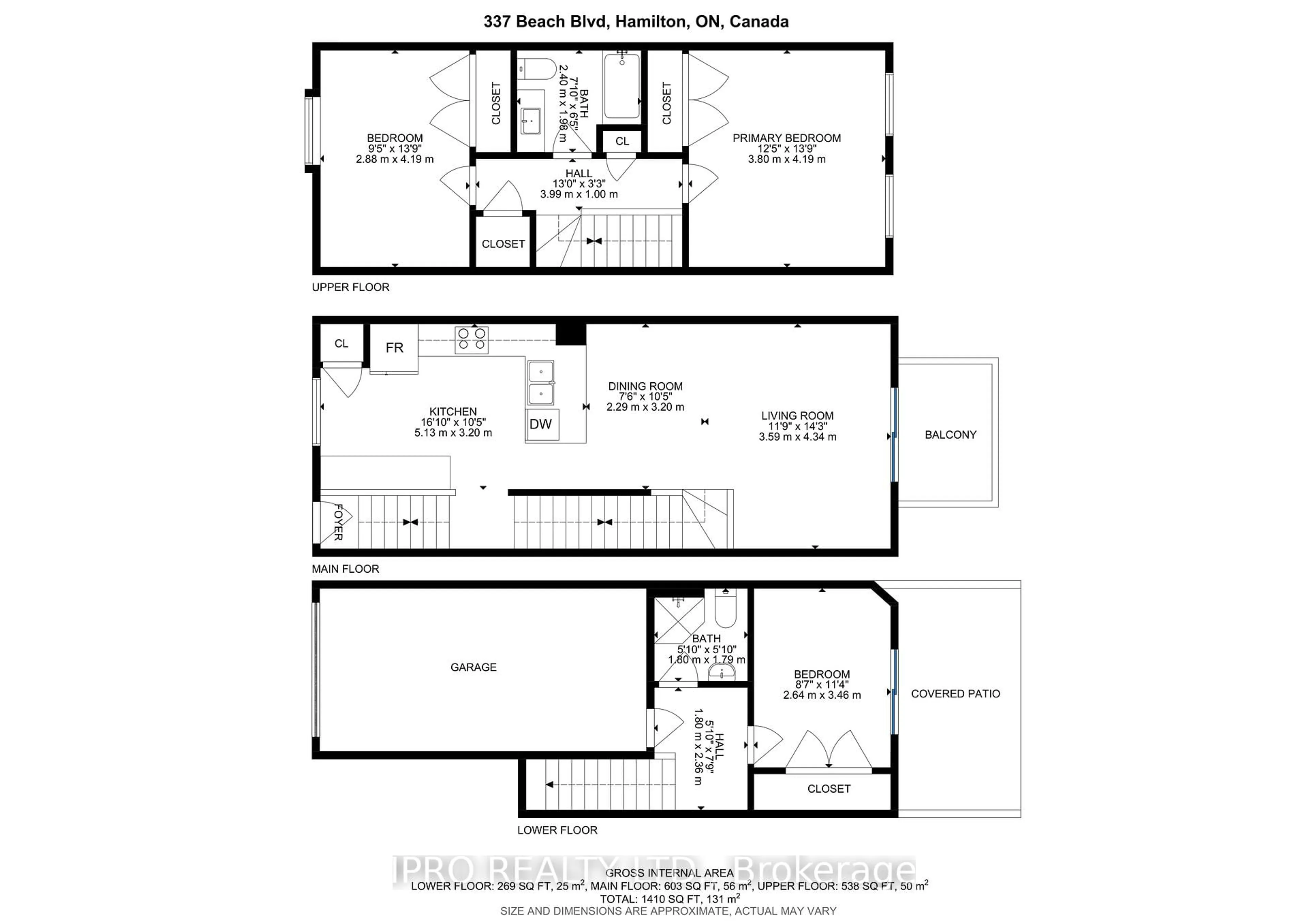 Floor plan for 337 Beach Blvd #47, Hamilton Ontario L8H 6W4