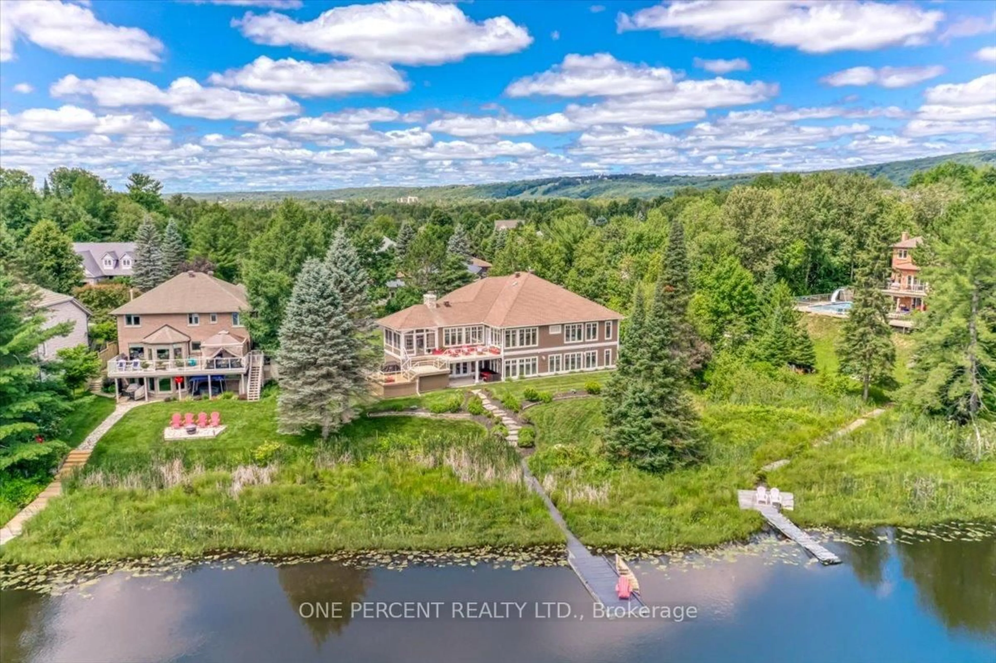 A pic from outside/outdoor area/front of a property/back of a property/a pic from drone, water/lake/river/ocean view for 132 Mclean Rd, North Bay Ontario P1A 4H7