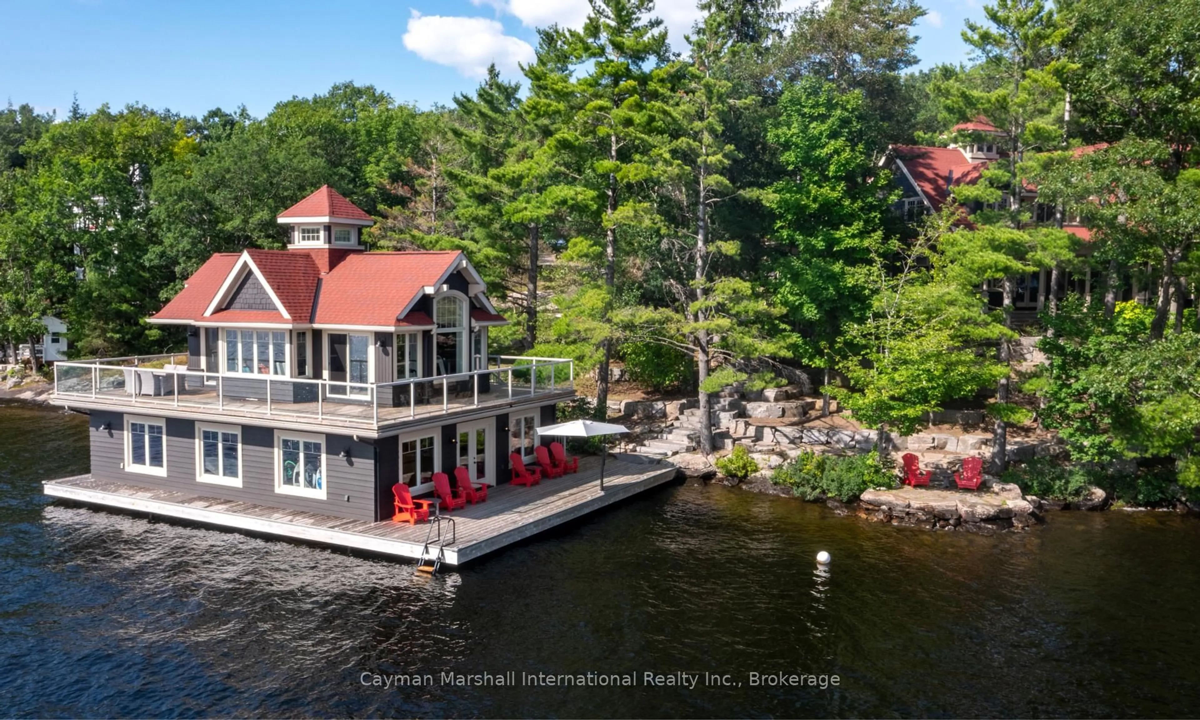 A pic from outside/outdoor area/front of a property/back of a property/a pic from drone, water/lake/river/ocean view for 1152 Bradley Rd #3, Muskoka Lakes Ontario P0C 1A0