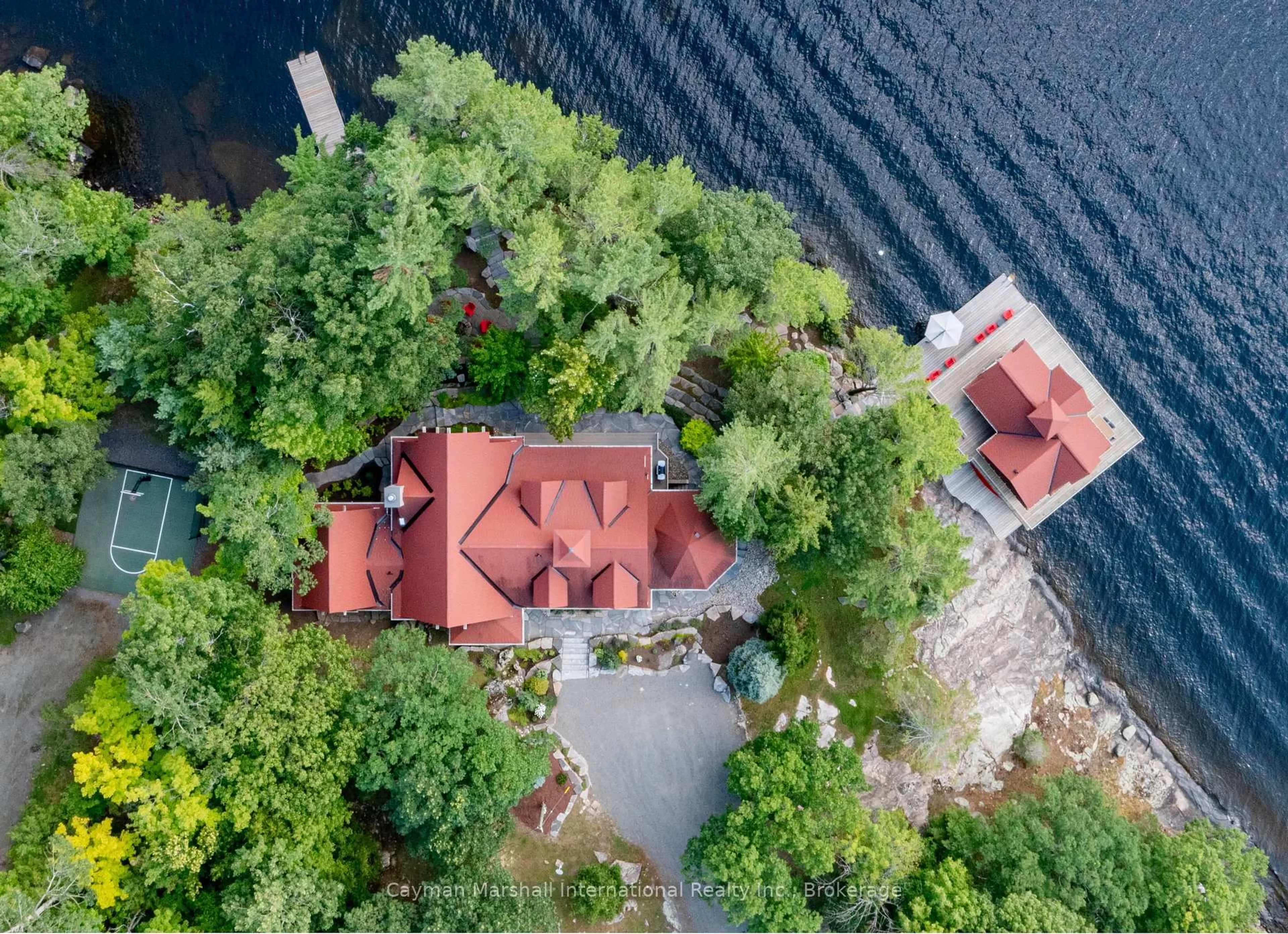 A pic from outside/outdoor area/front of a property/back of a property/a pic from drone, water/lake/river/ocean view for 1152 Bradley Rd #3, Muskoka Lakes Ontario P0C 1A0