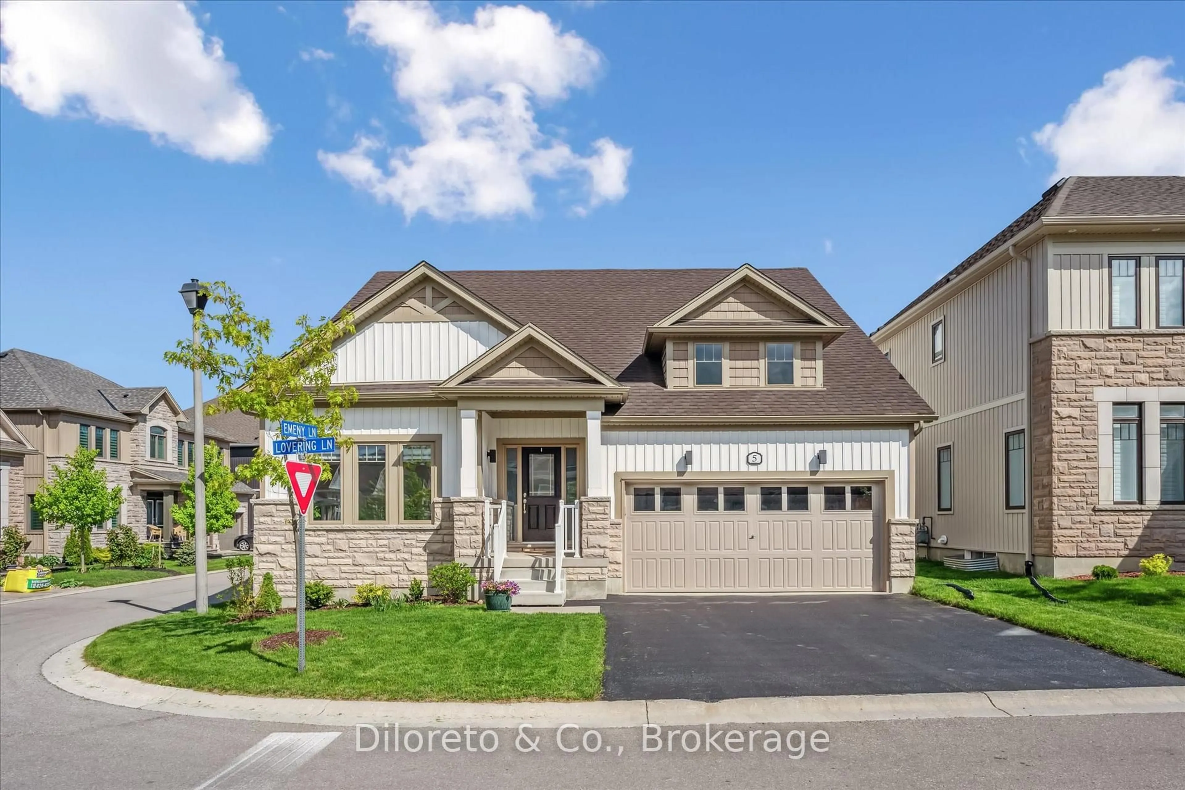 Home with vinyl exterior material, street for 5 Lovering Lane, Guelph Ontario N1L 0H3