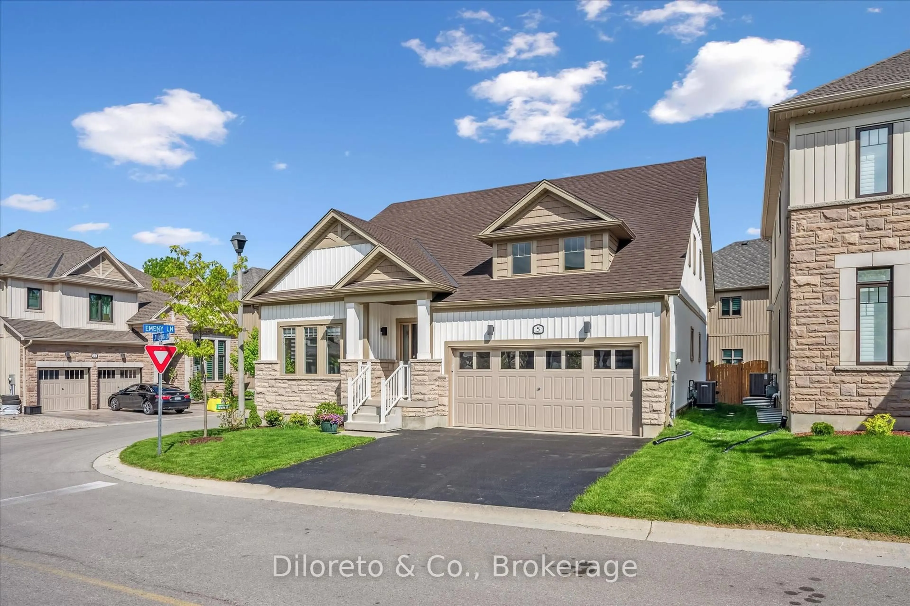 Home with brick exterior material, street for 5 Lovering Lane, Guelph Ontario N1L 0H3