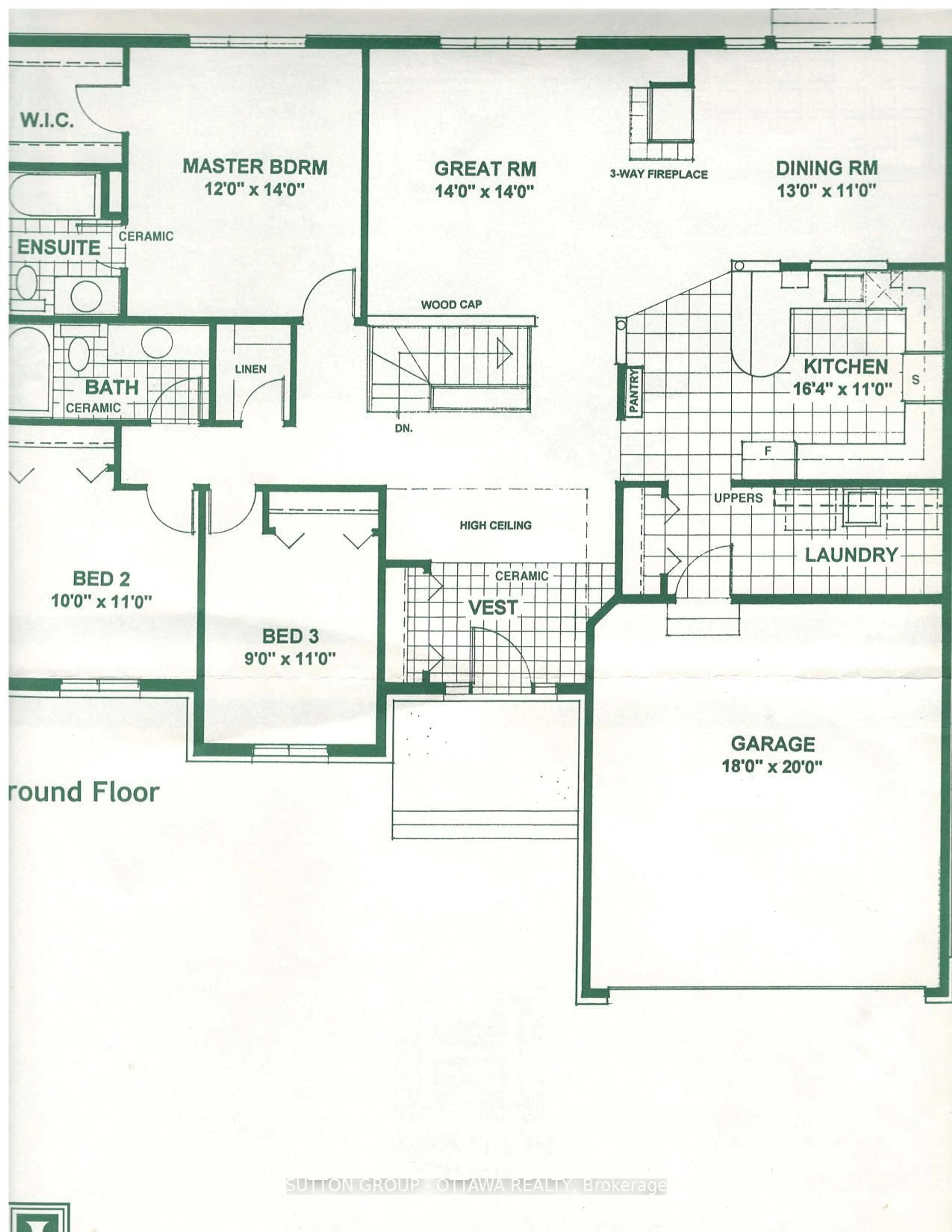 Floor plan for 18 Sirocco Cres, Stittsville Ontario K2S 1Z7