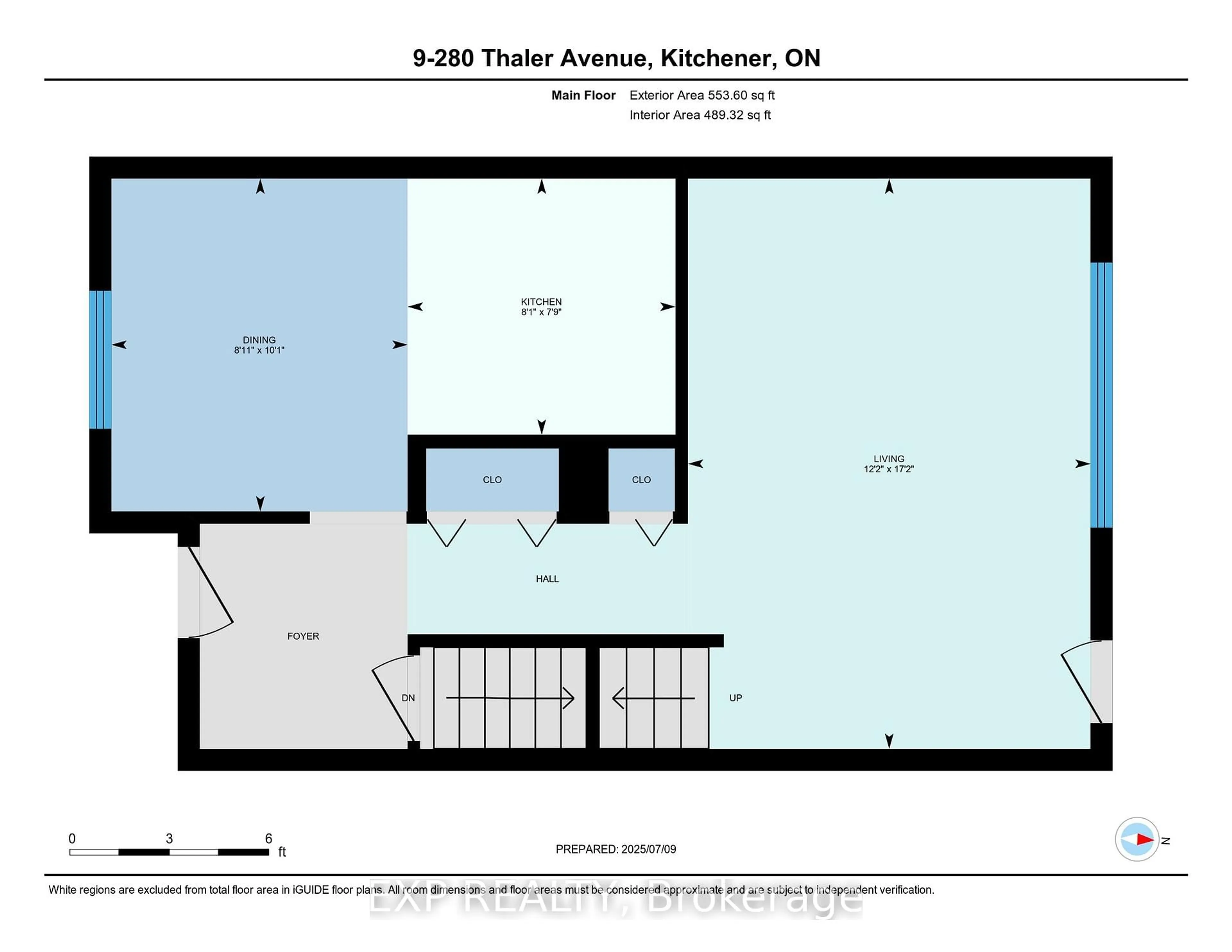 Floor plan for 280 Thaler Ave #9, Kitchener Ontario N2A 1R6