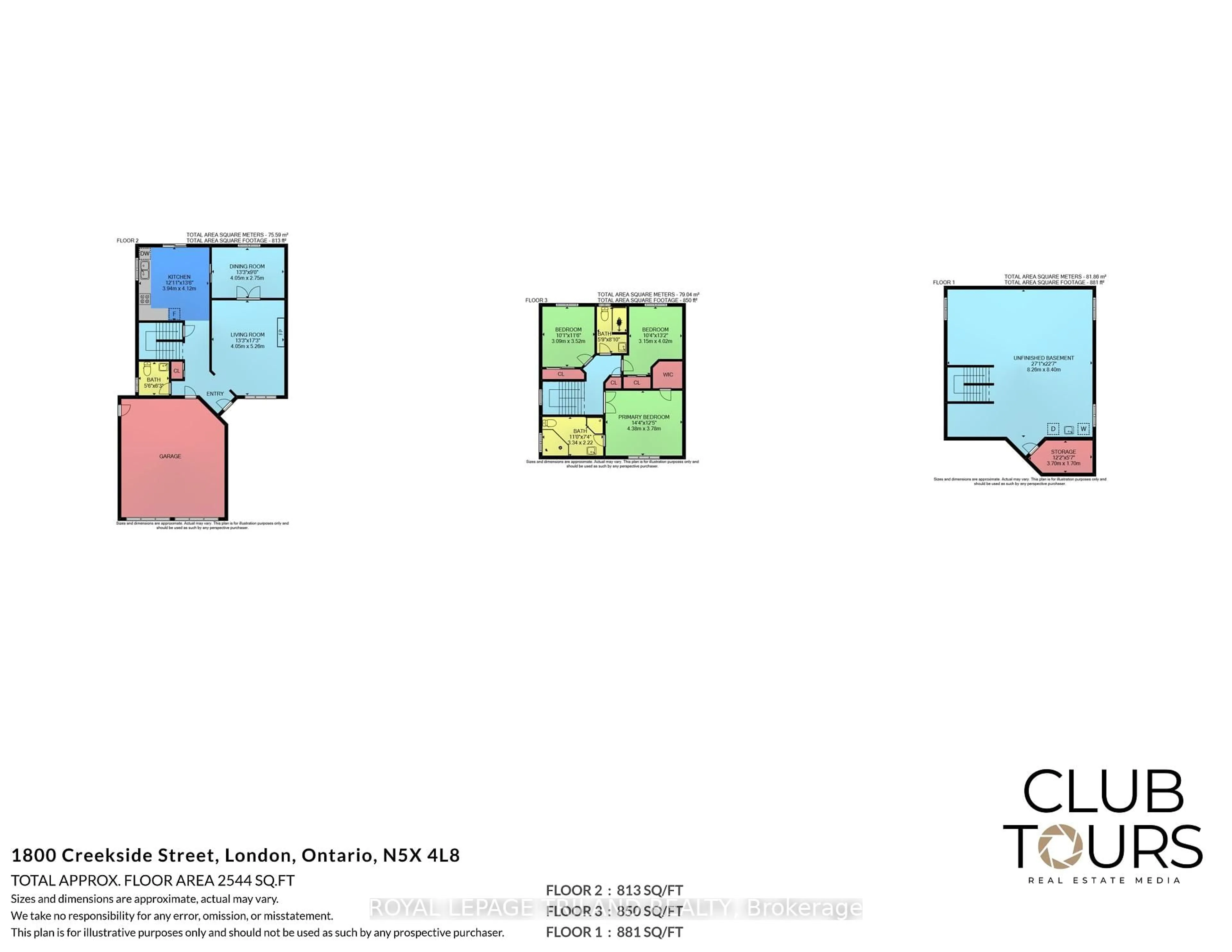 Floor plan for 1800 Creekside St, London North Ontario N5X 4L8