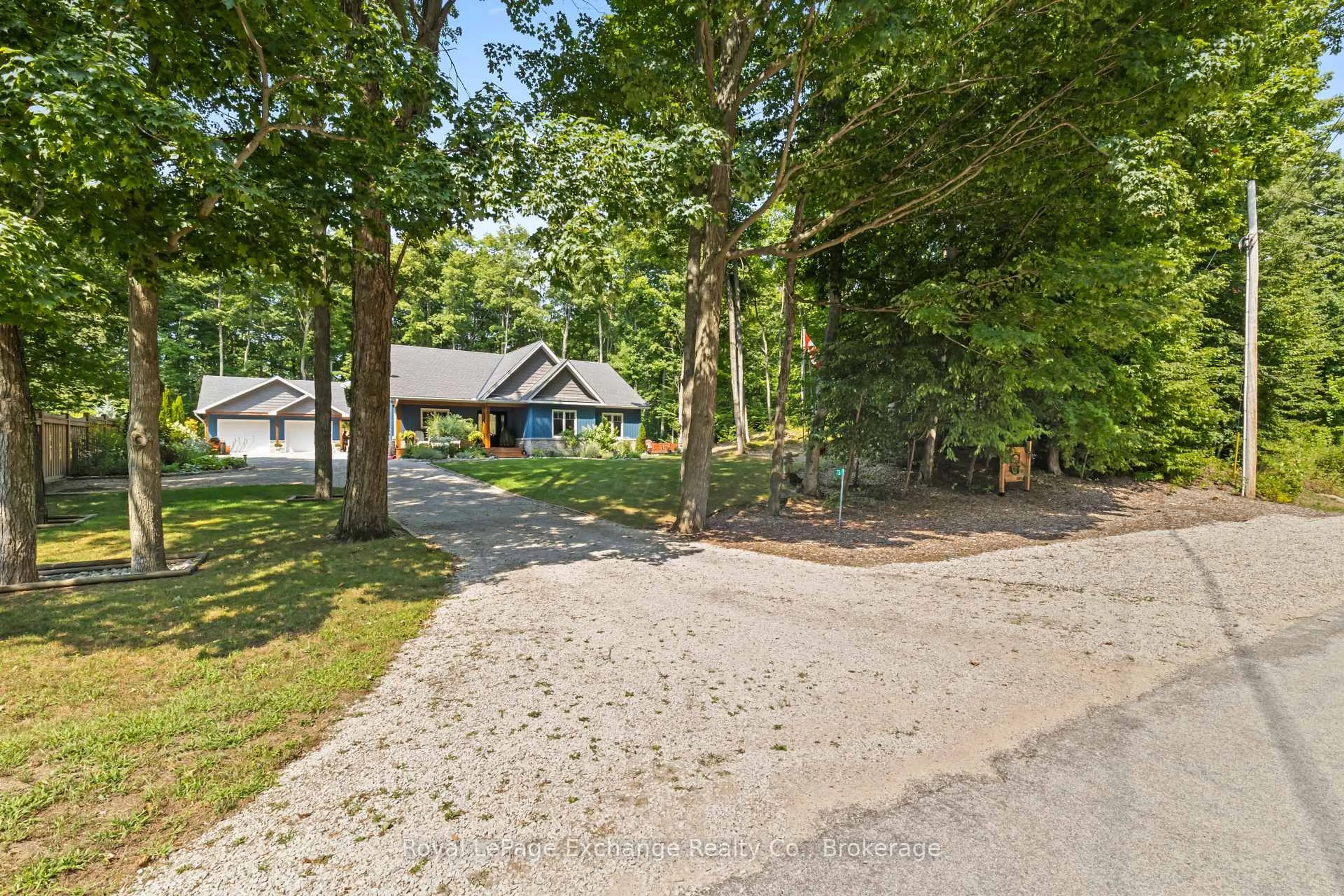 A pic from outside/outdoor area/front of a property/back of a property/a pic from drone, forest/trees view for 73 Bunnyview Dr, South Bruce Peninsula Ontario N0H 2G0
