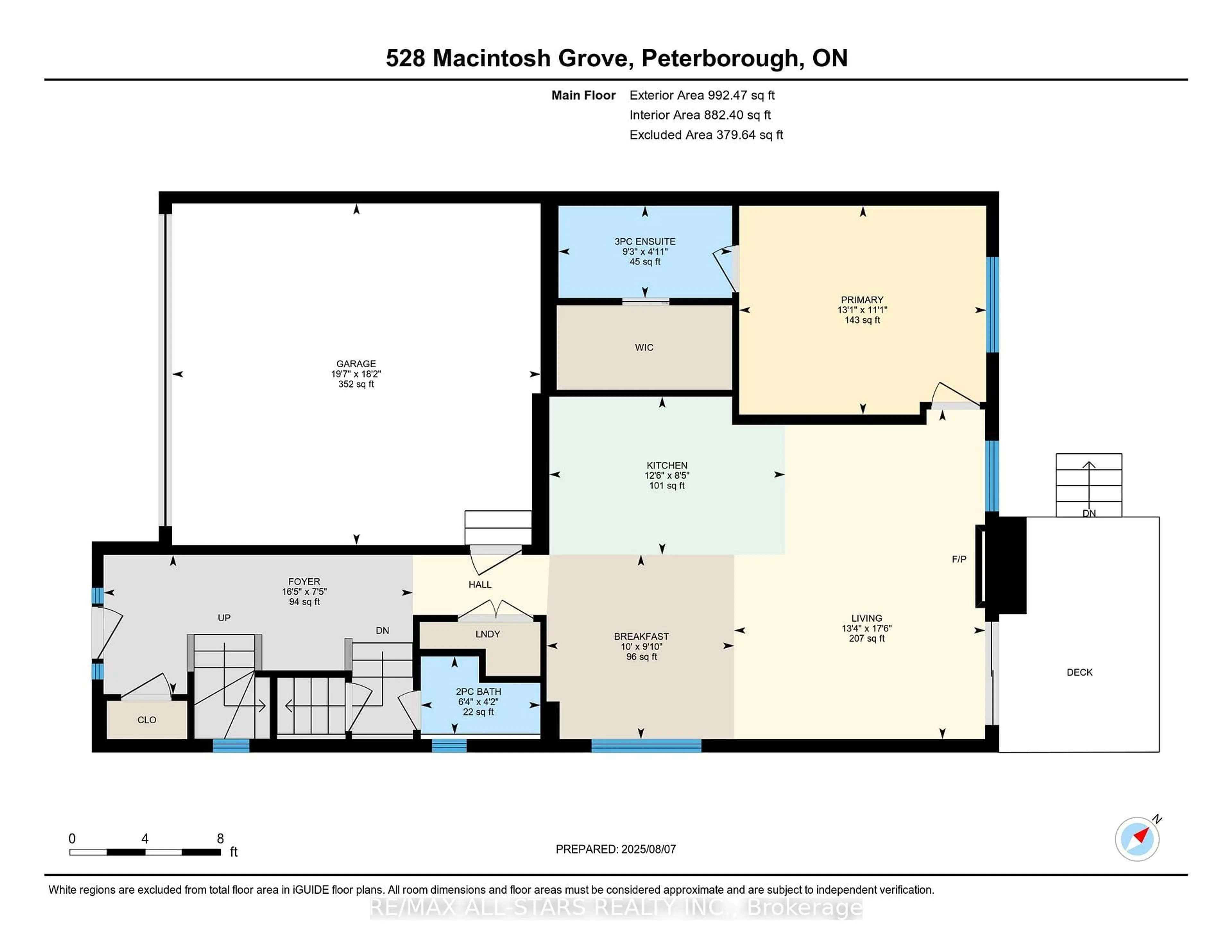 Floor plan for 528 Macintosh Grve, Peterborough North Ontario K9H 0K1