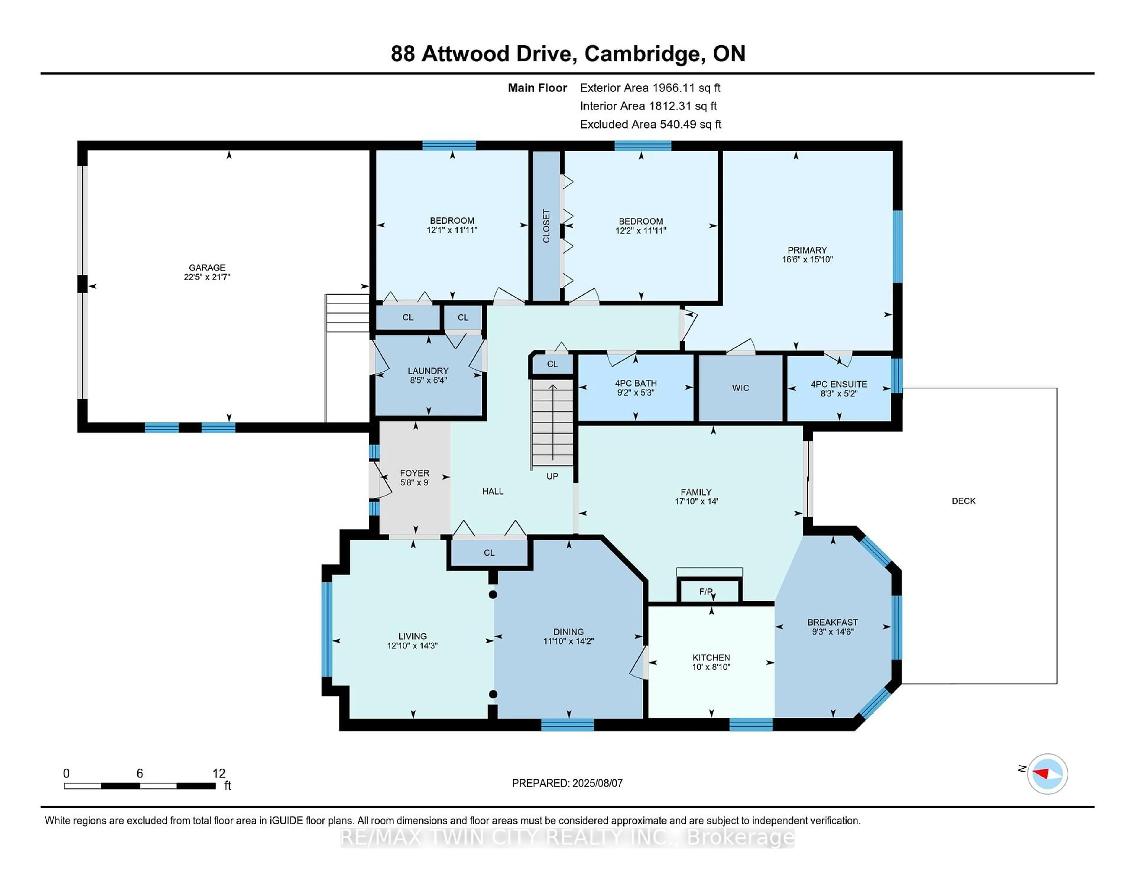 Floor plan for 88 Attwood Dr, Cambridge Ontario N1T 1P6