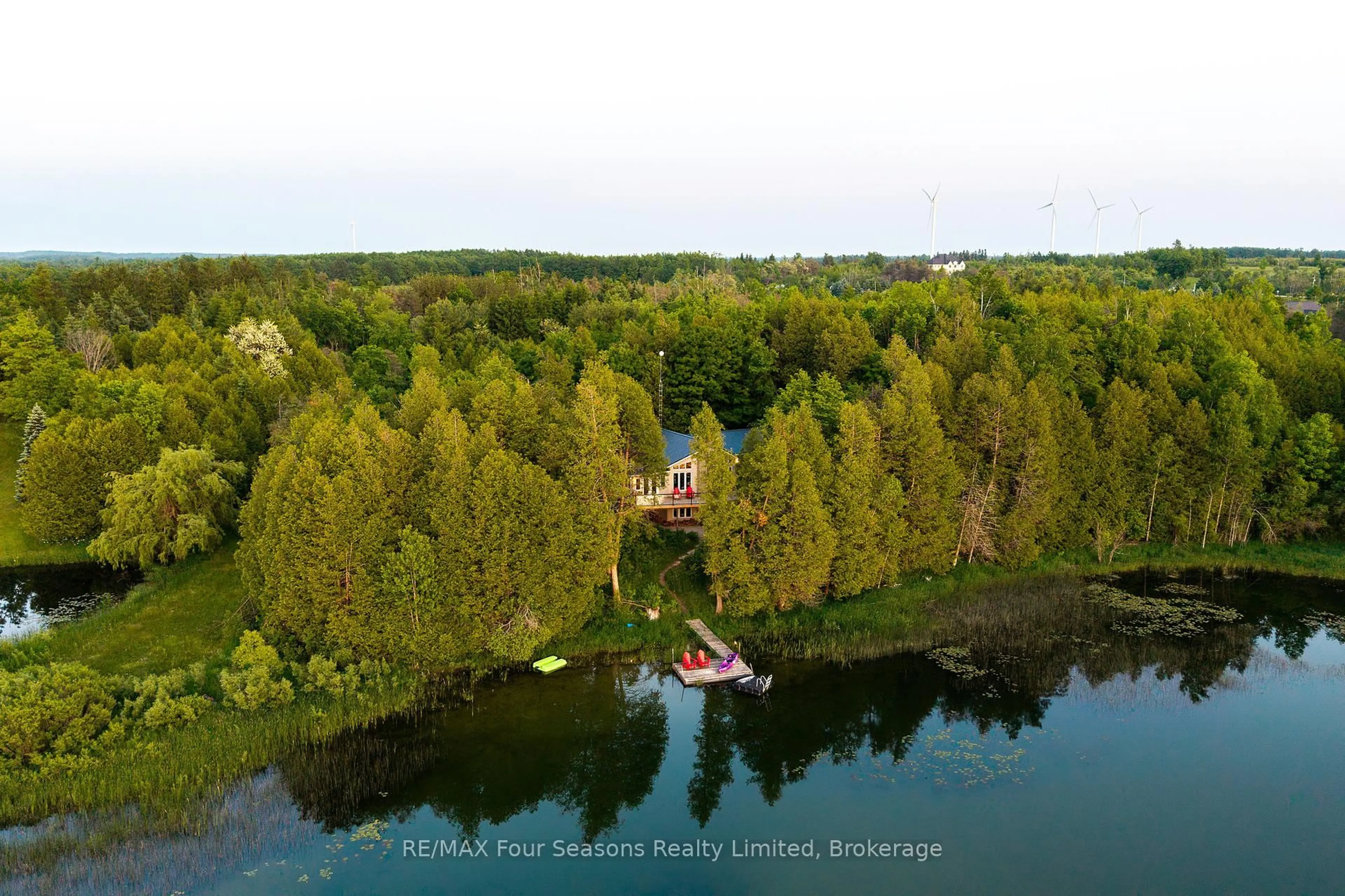 A pic from outside/outdoor area/front of a property/back of a property/a pic from drone, water/lake/river/ocean view for 188 Highpoint Cres, Grey Highlands Ontario N0C 1M0