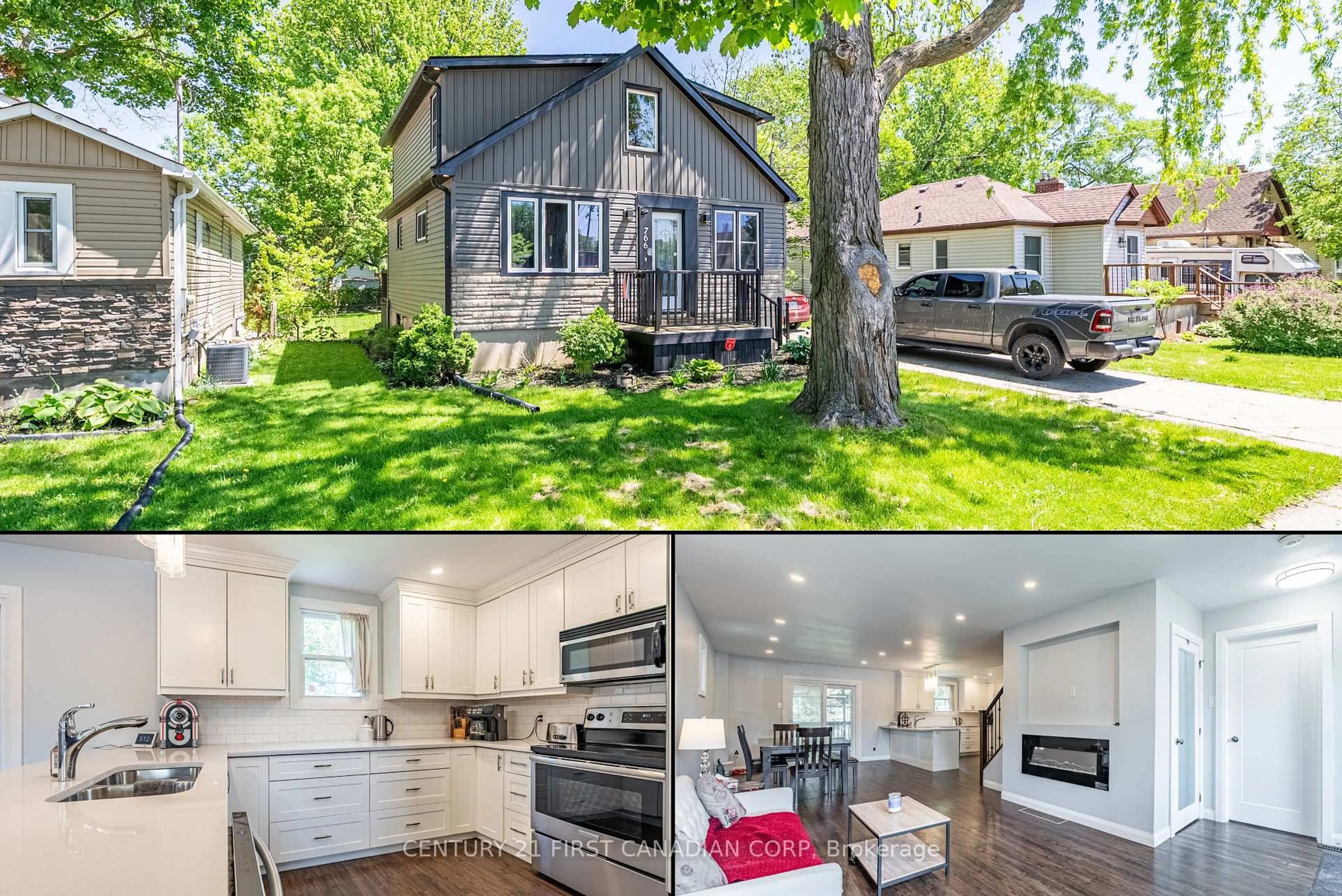 Open concept kitchen, wood/laminate floor for 766 Glasgow St, London East Ontario N5Y 1V9