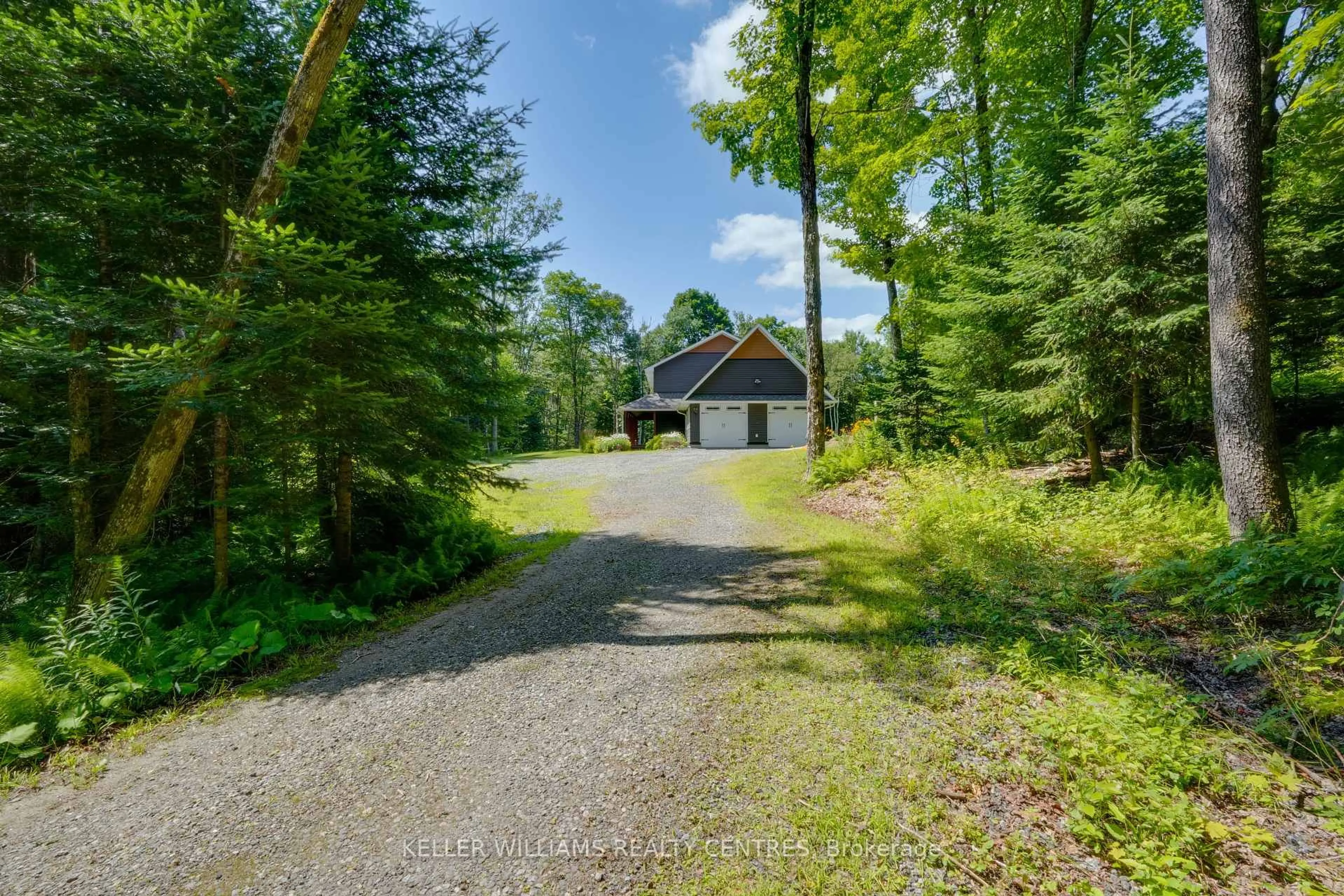 A pic from outside/outdoor area/front of a property/back of a property/a pic from drone, forest/trees view for 96 Lindgren Rd, Huntsville Ontario P1H 1Y6