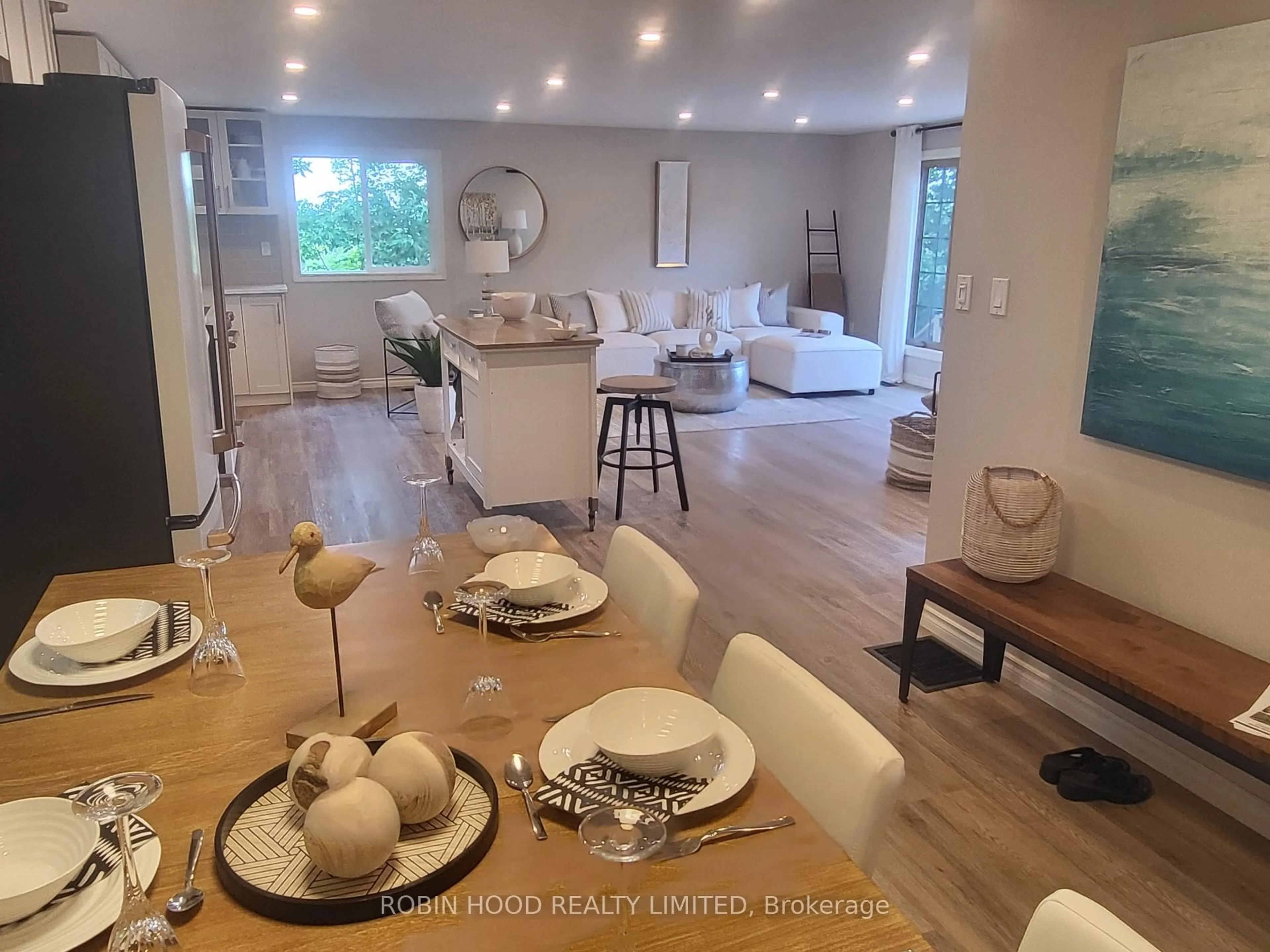 Open concept kitchen, wood/laminate floor for 1348 County Road 4, Douro-Dummer Ontario K0L 3A0