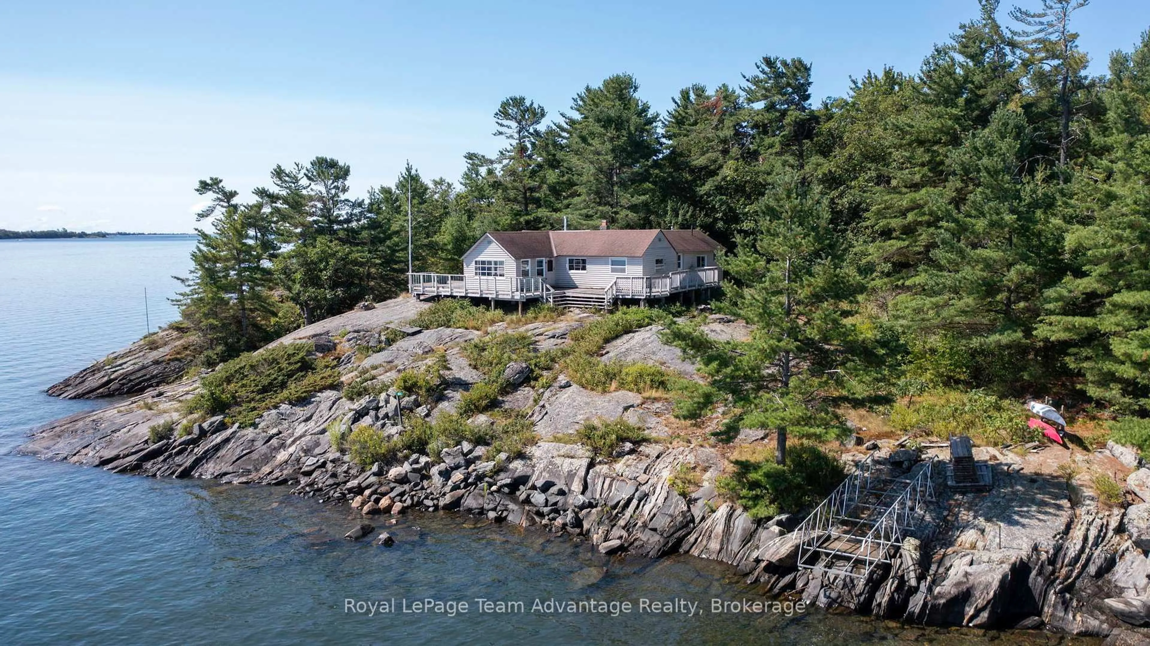 A pic from outside/outdoor area/front of a property/back of a property/a pic from drone, water/lake/river/ocean view for 3 Island 57C, Carling Ontario P0G 1G0