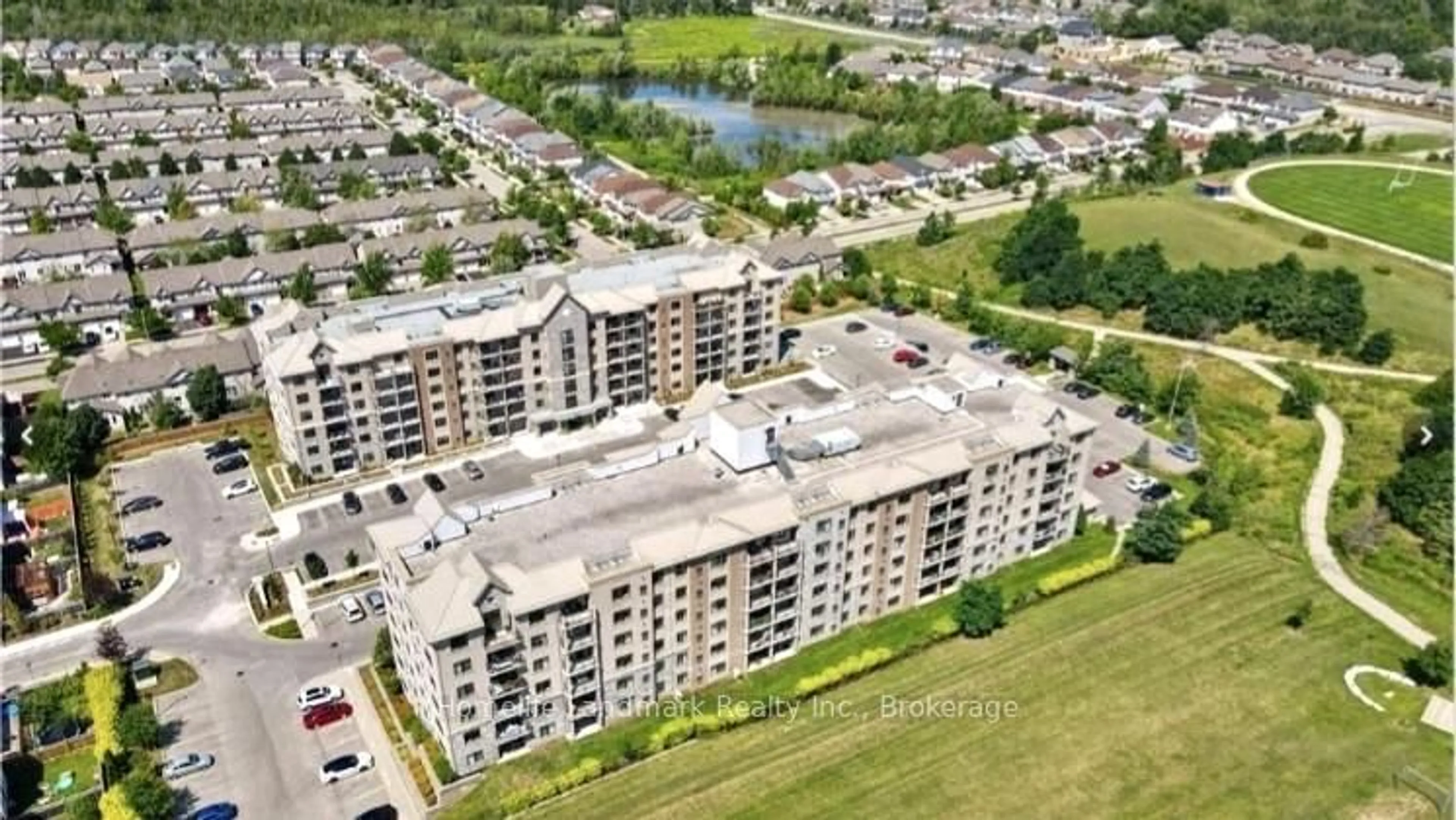 A pic from outside/outdoor area/front of a property/back of a property/a pic from drone, city buildings view from balcony for 776 Laurelwood Dr #302, Waterloo Ontario N2V 0A8