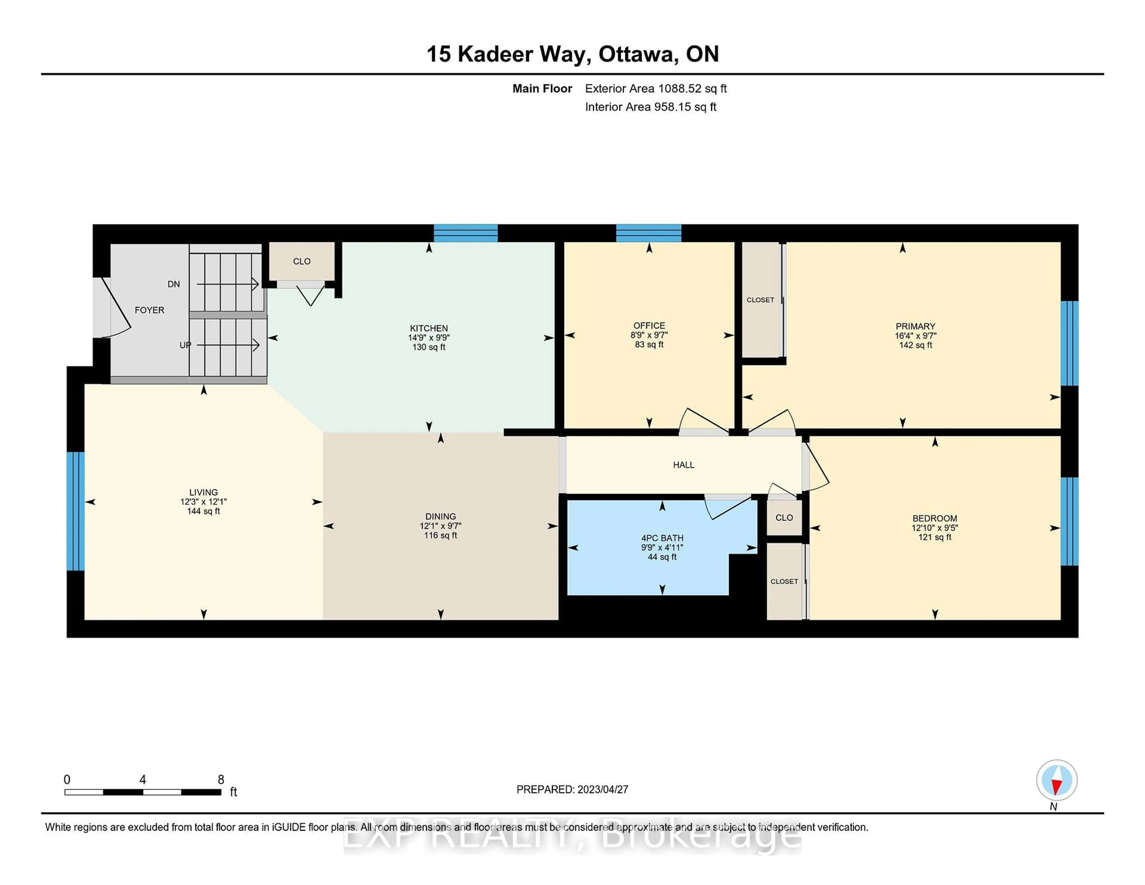 Floor plan for 15 Kadeer Way, Ottawa Ontario K2J 1J6