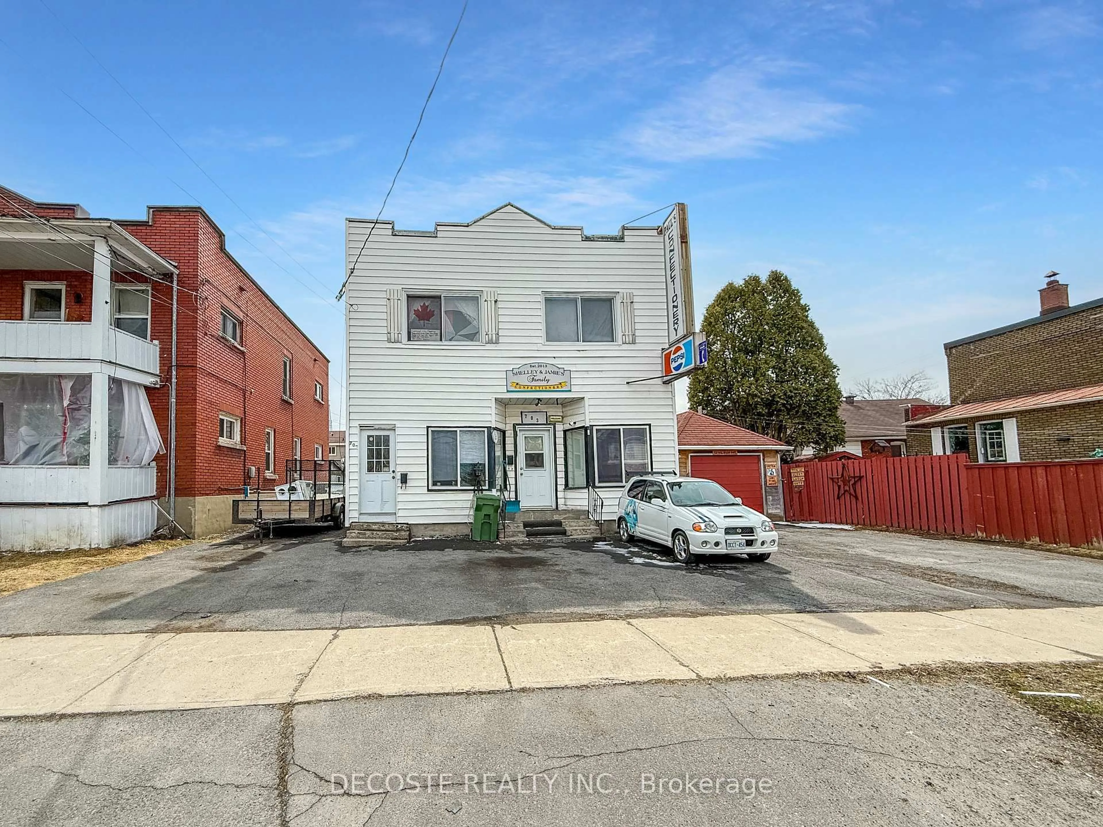 A pic from outside/outdoor area/front of a property/back of a property/a pic from drone, street for 703-705 First St, Cornwall Ontario K6H 1M3