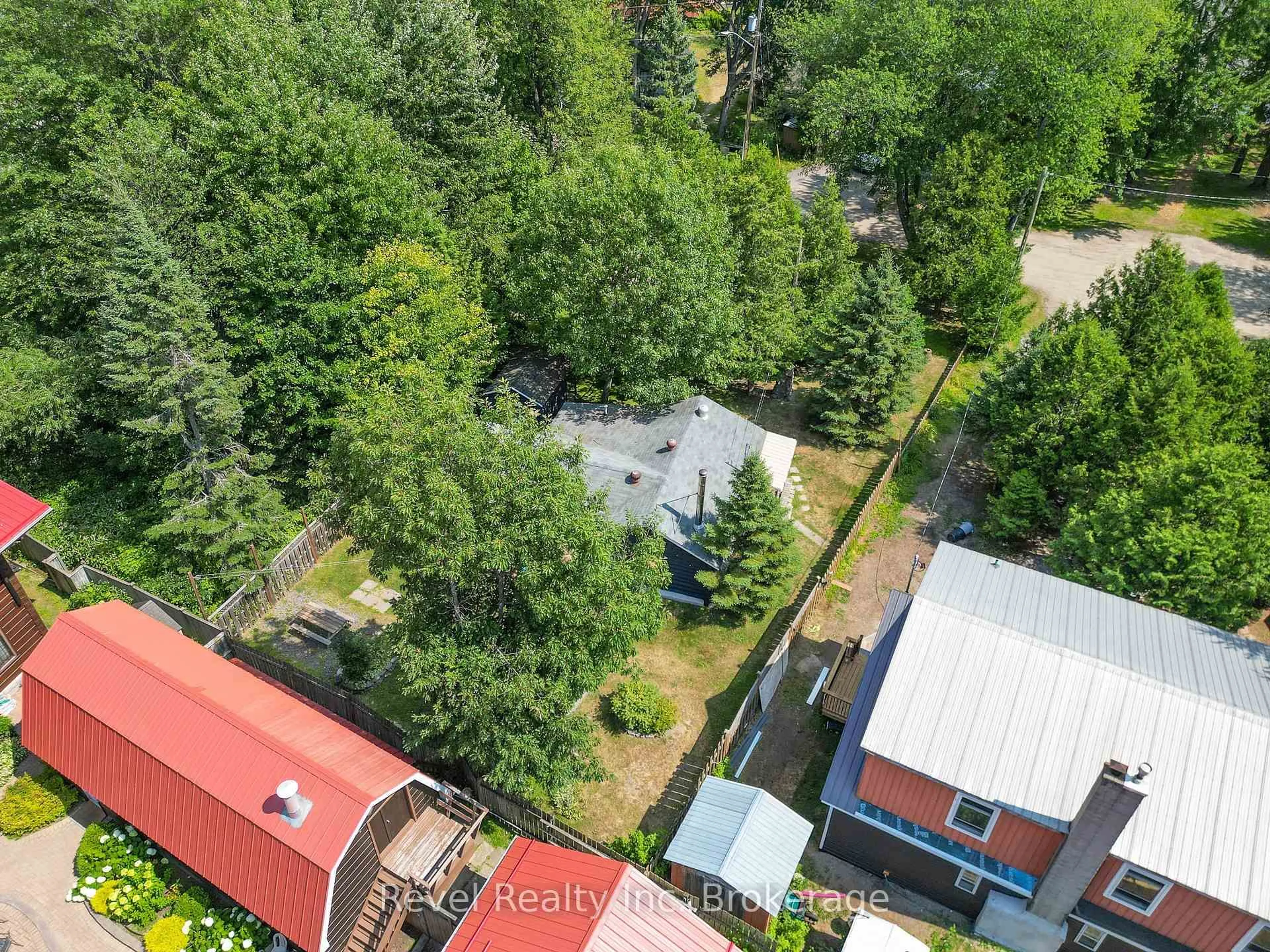 A pic from outside/outdoor area/front of a property/back of a property/a pic from drone, forest/trees view for 14 and 120-121 Mowat Cres, North Bay Ontario P1A 1R5