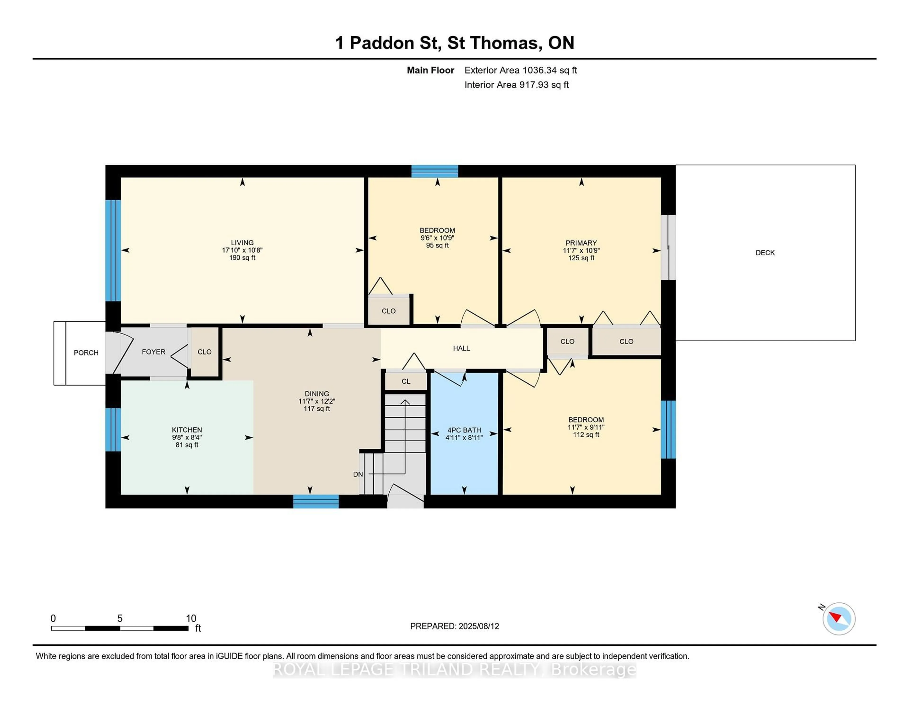Floor plan for 1 Paddon St, St. Thomas Ontario N5R 5S8