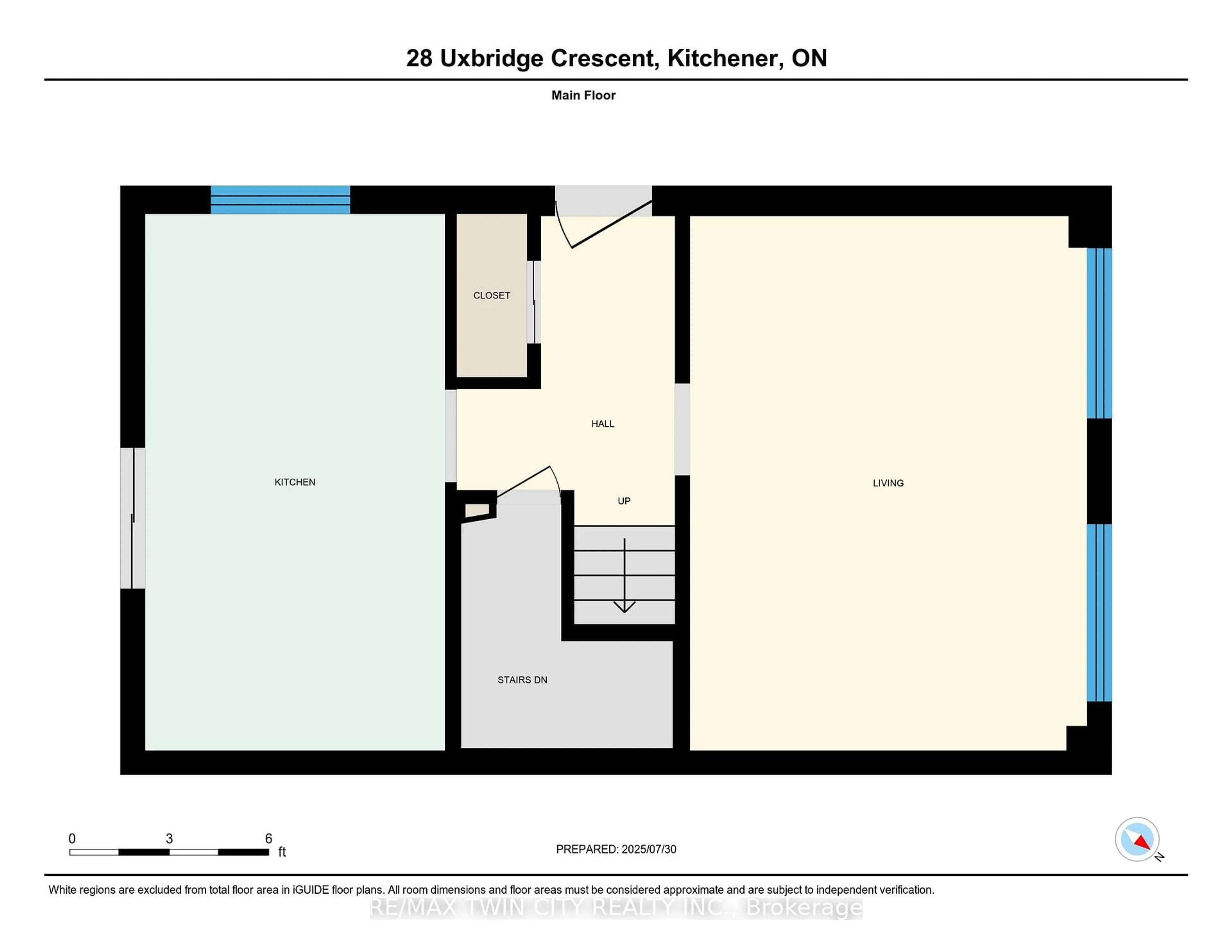 Floor plan for 28 Uxbridge Cres, Kitchener Ontario N2E 2P8