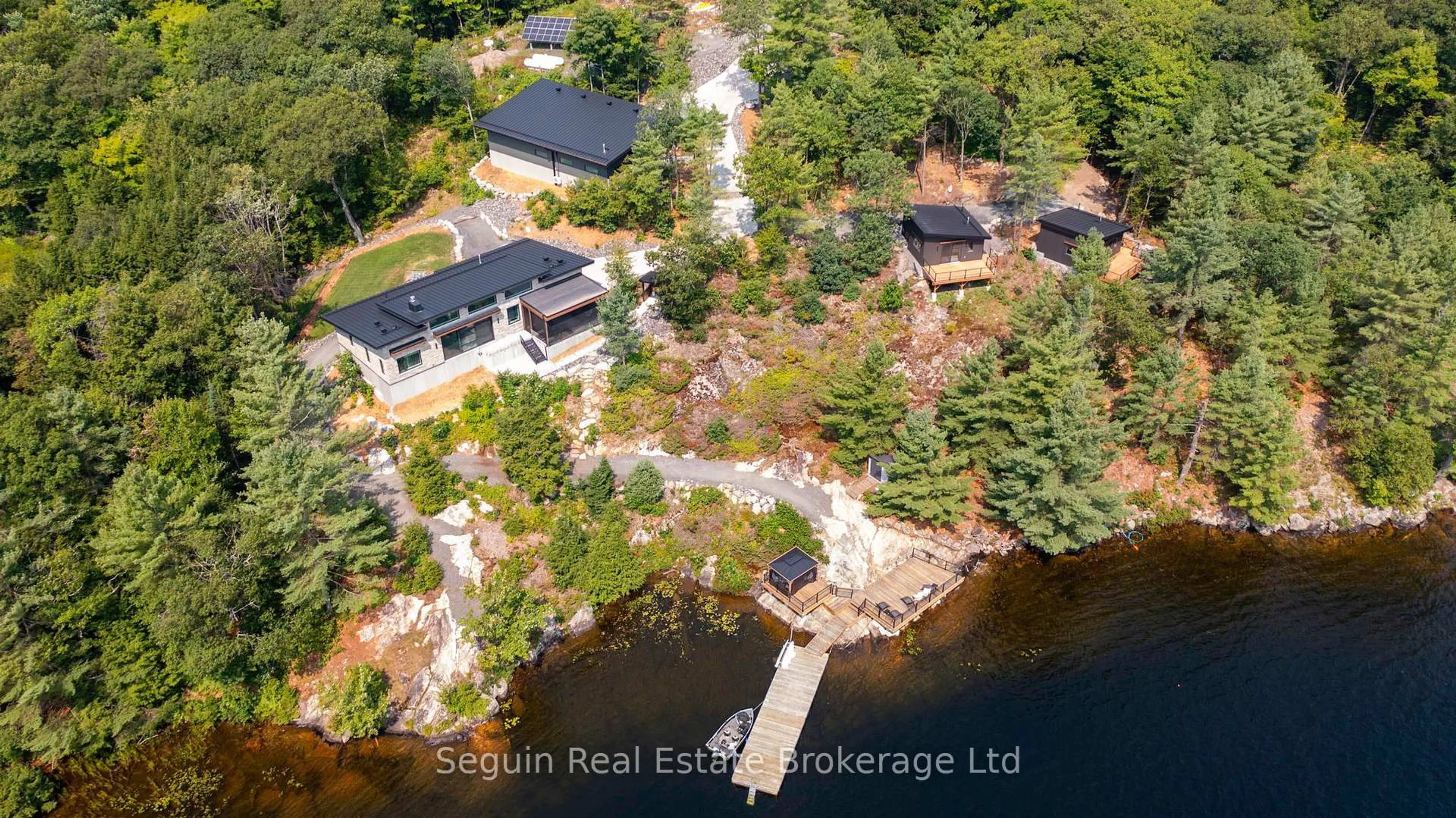 A pic from outside/outdoor area/front of a property/back of a property/a pic from drone, water/lake/river/ocean view for 119 Tolpts Rd, The Archipelago Ontario P2A 0B7