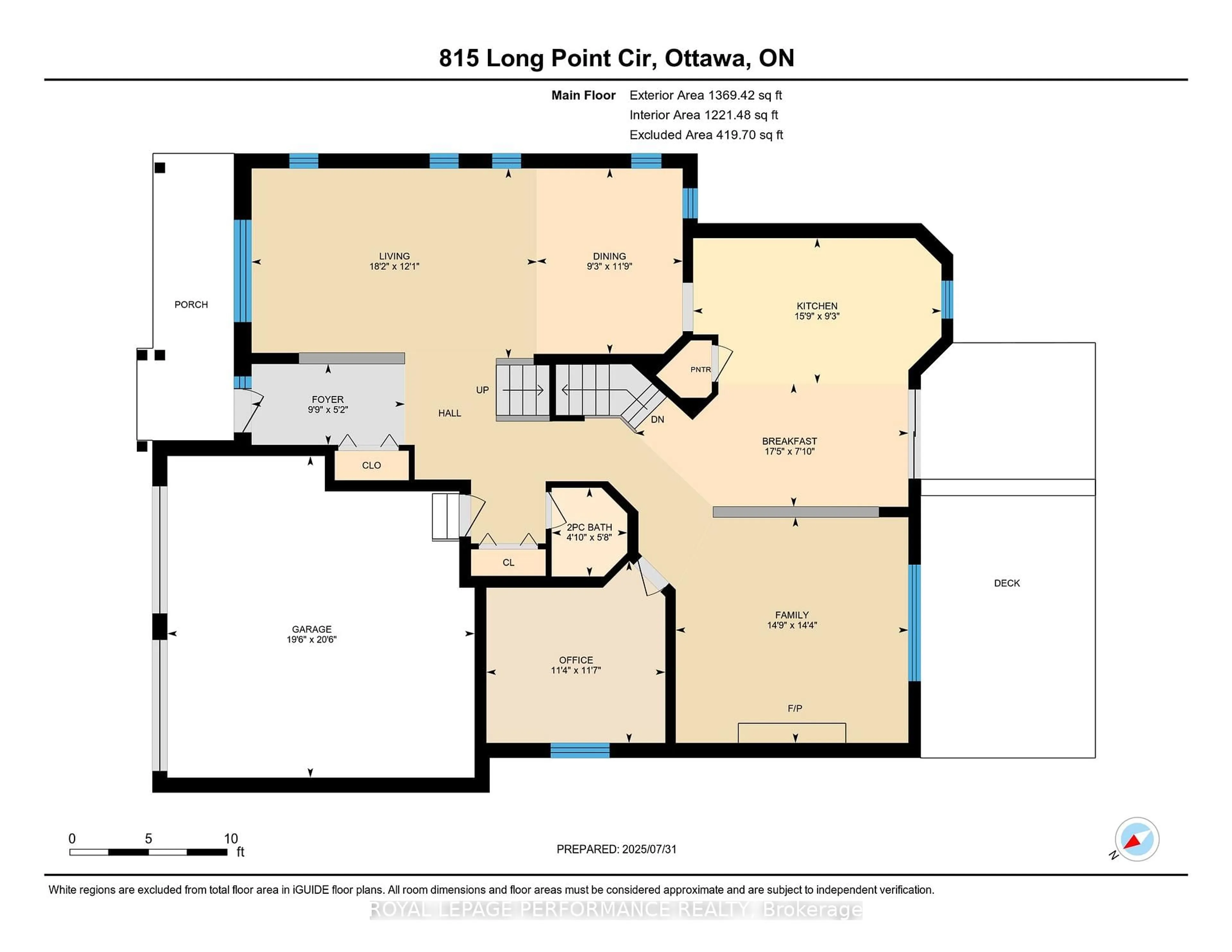 Floor plan for 815 Long Point Circ, Ottawa Ontario K1T 4H6
