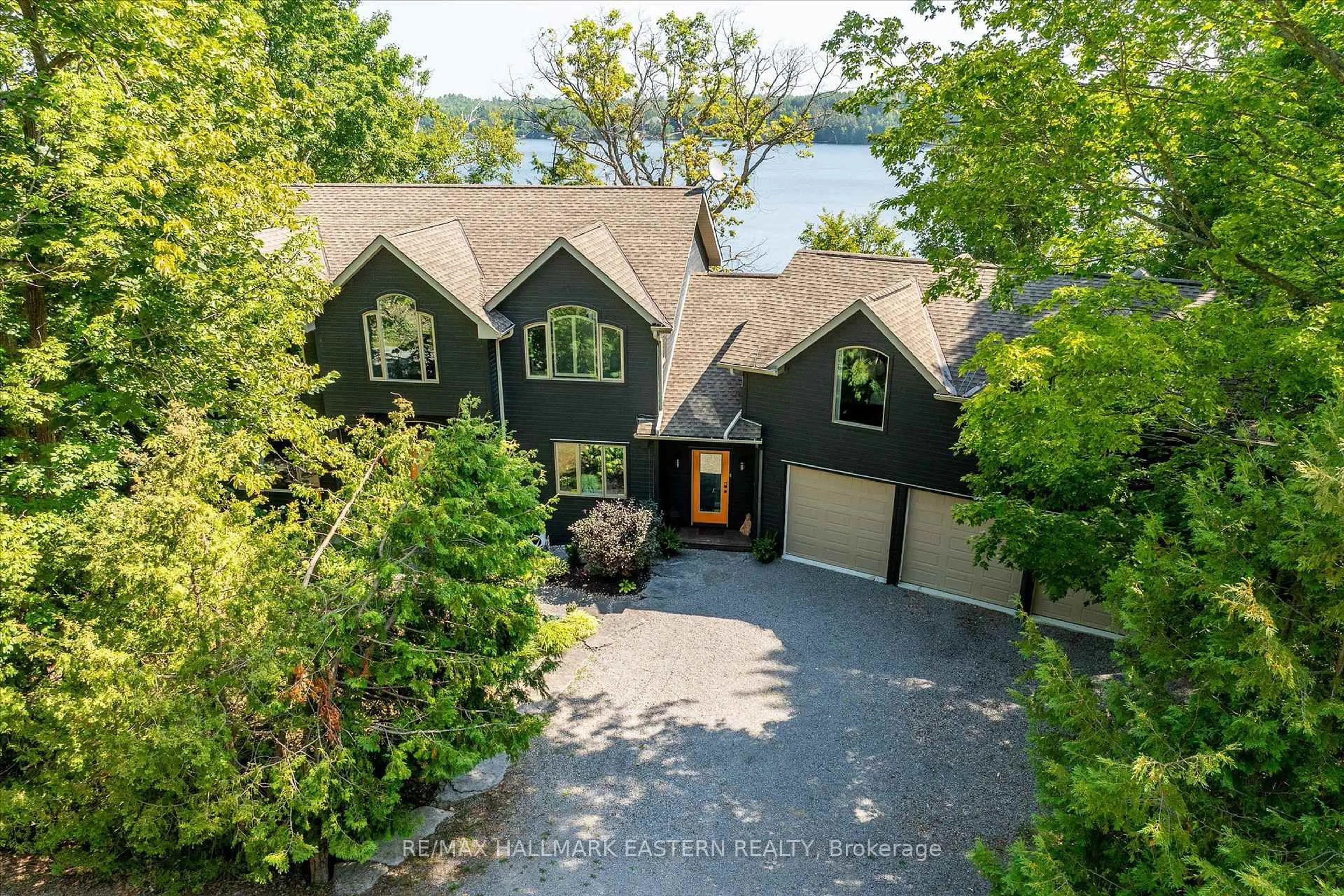 A pic from outside/outdoor area/front of a property/back of a property/a pic from drone, water/lake/river/ocean view for 1855 White Lake Rd, Douro-Dummer Ontario K0L 2H0