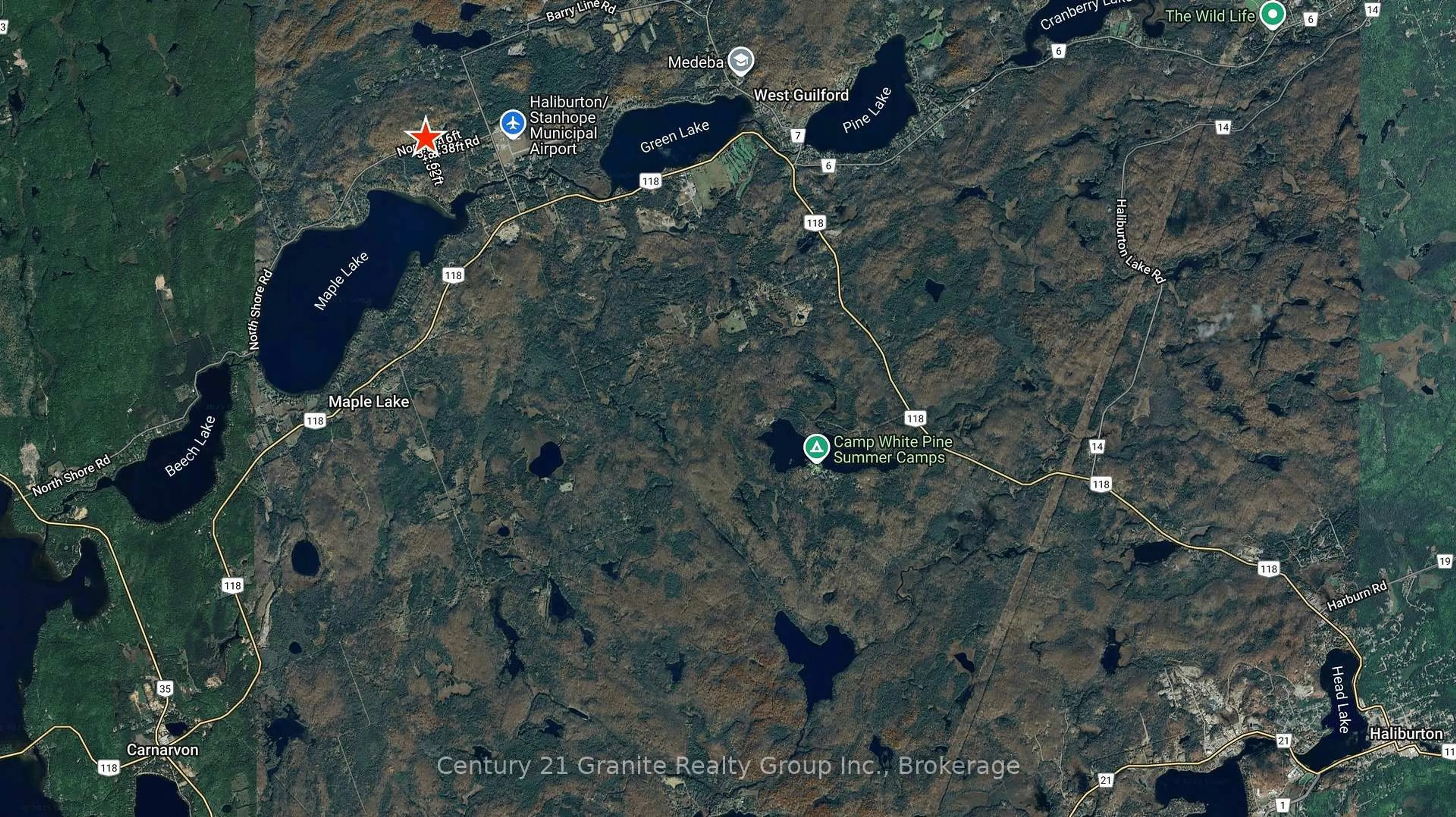 Picture of a map for 2445 North Shore Rd, Algonquin Highlands Ontario K0M 1S0