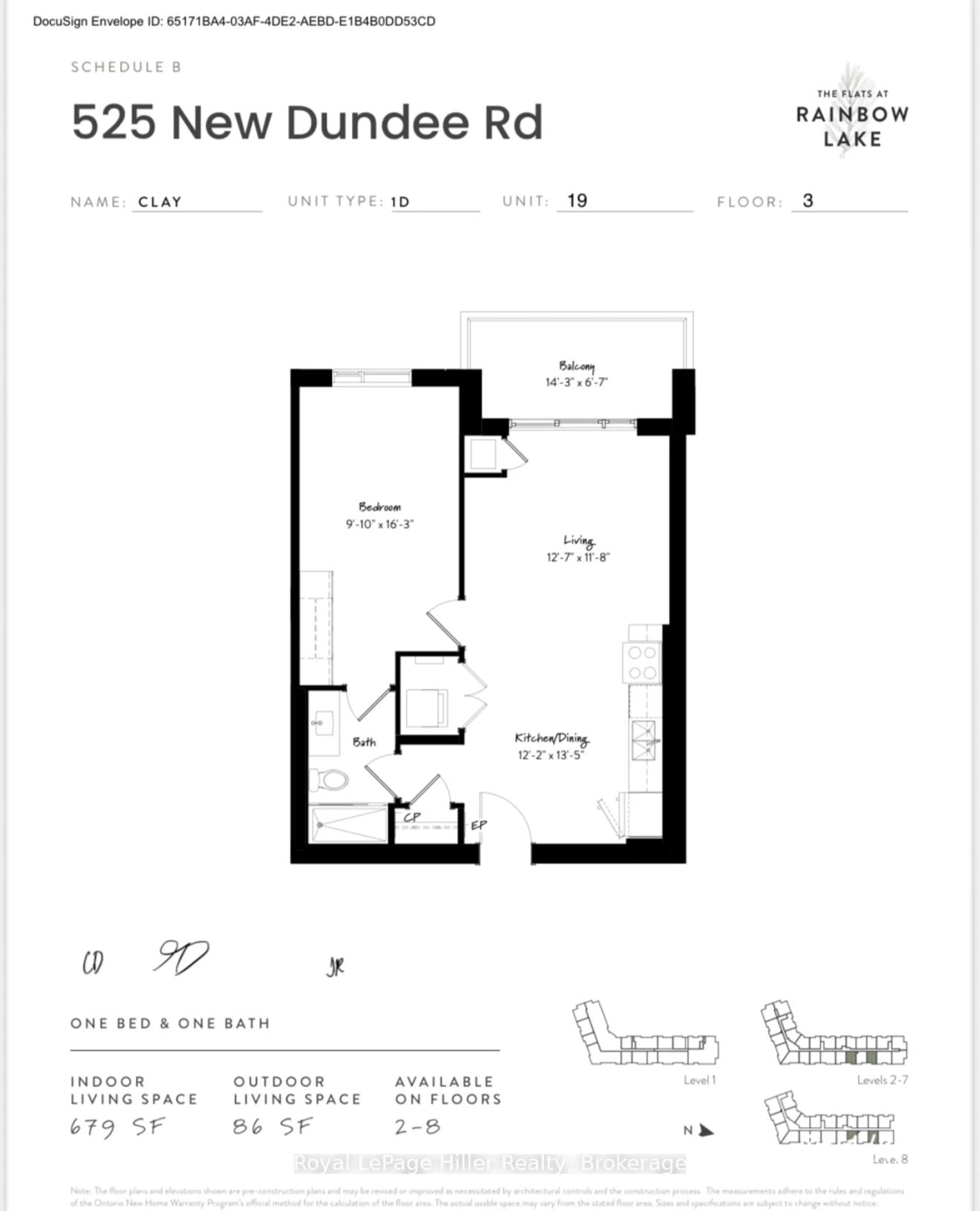 Floor plan for 525 New Dundee Rd #319, Kitchener Ontario N2P 0K8