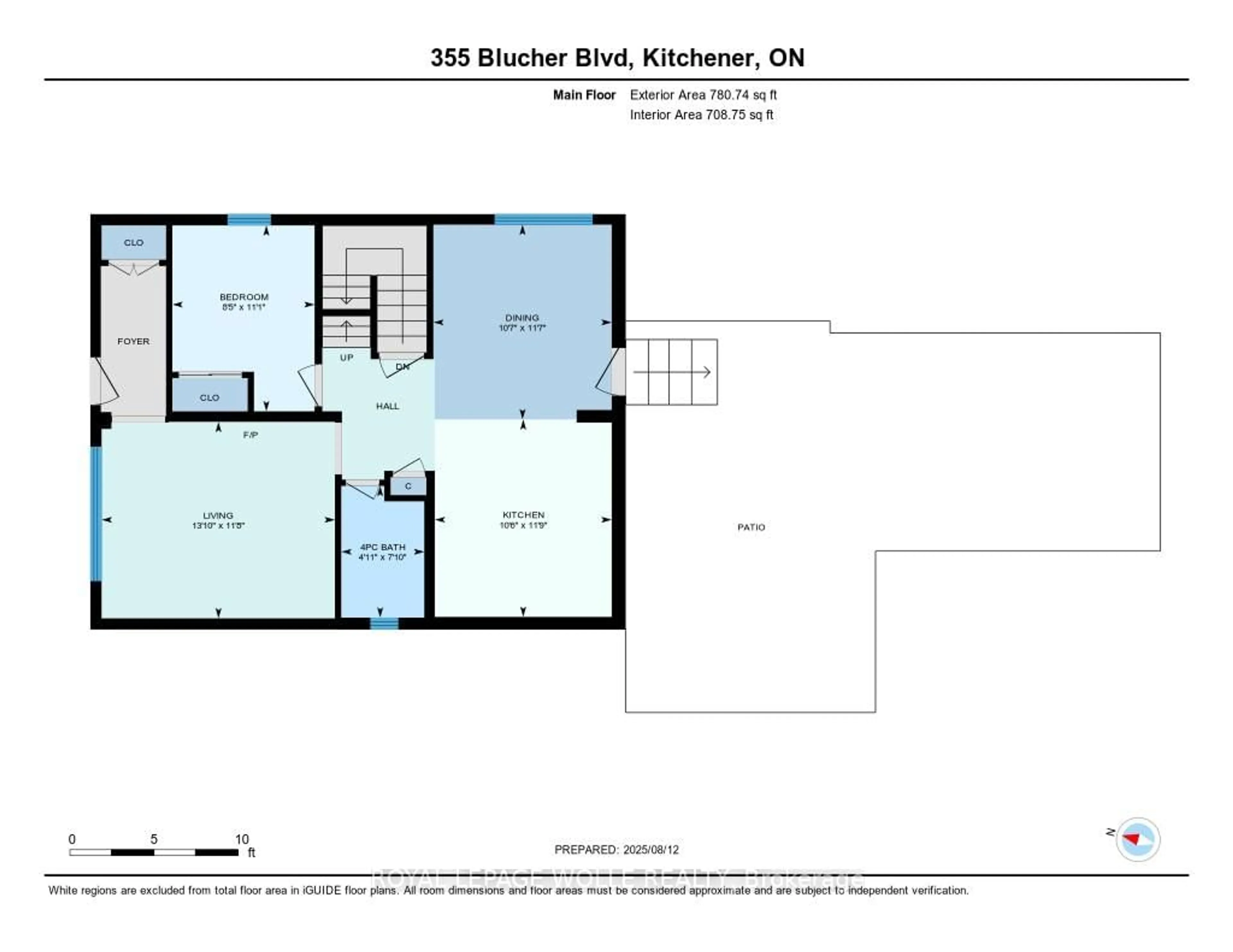 Floor plan for 355 Blucher Blvd, Kitchener Ontario N2H 5W1