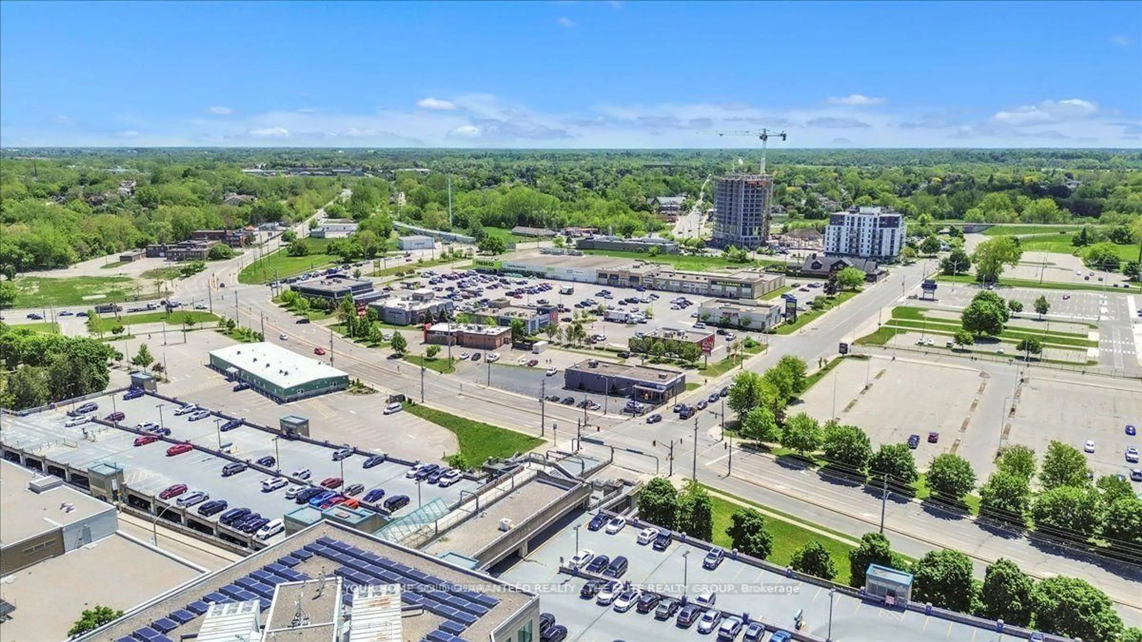 A pic from outside/outdoor area/front of a property/back of a property/a pic from drone, city buildings view from balcony for 150 Colborne St #302, Brantford Ontario N3T 2G6