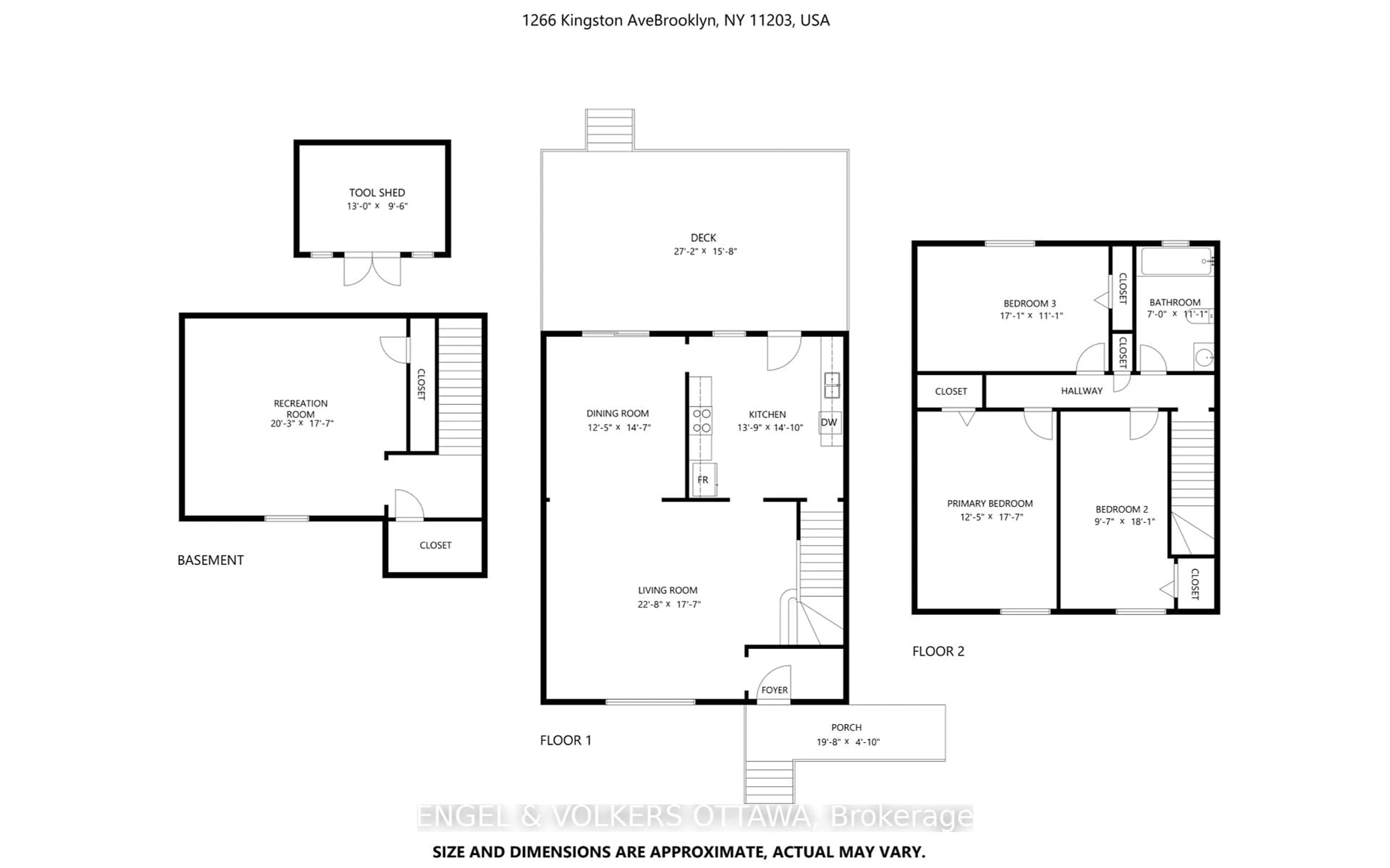 Floor plan for 1266 Kingston Ave, Ottawa Ontario K1Z 8K6