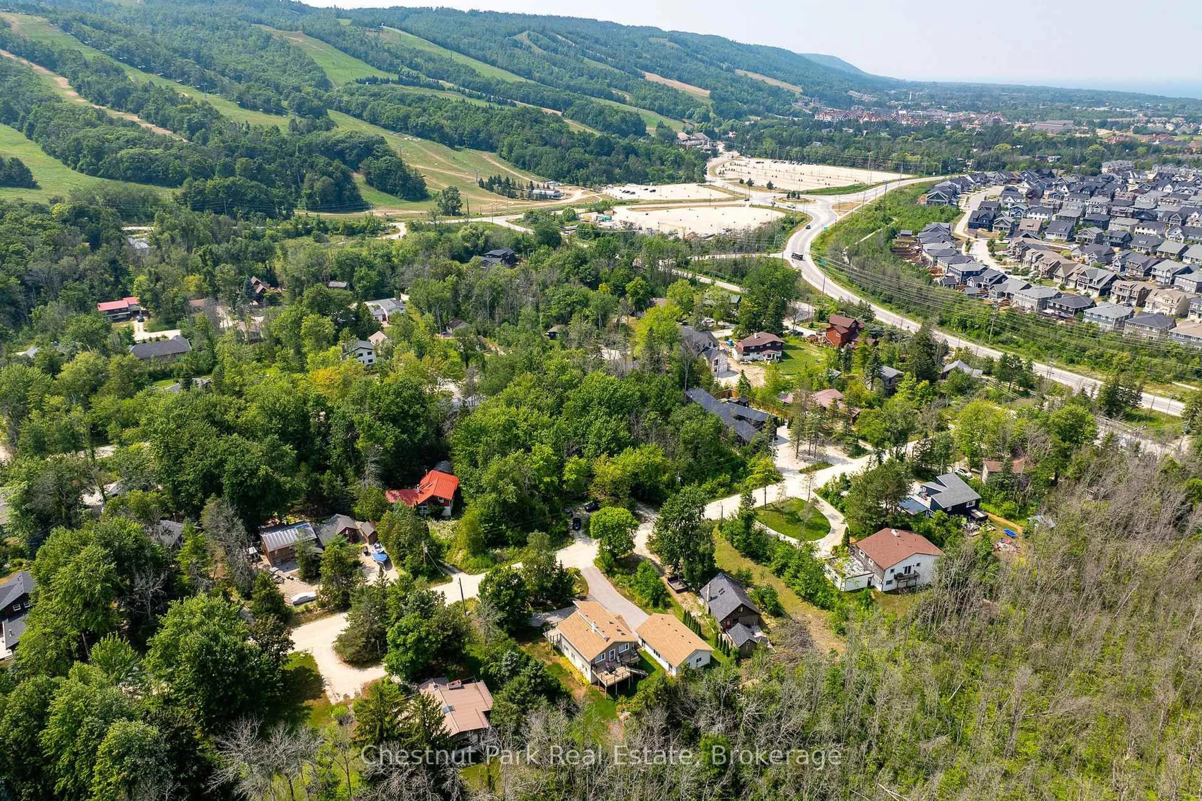 A pic from outside/outdoor area/front of a property/back of a property/a pic from drone, mountain view for 119 Martin Grve, Blue Mountains Ontario L9Y 0N5