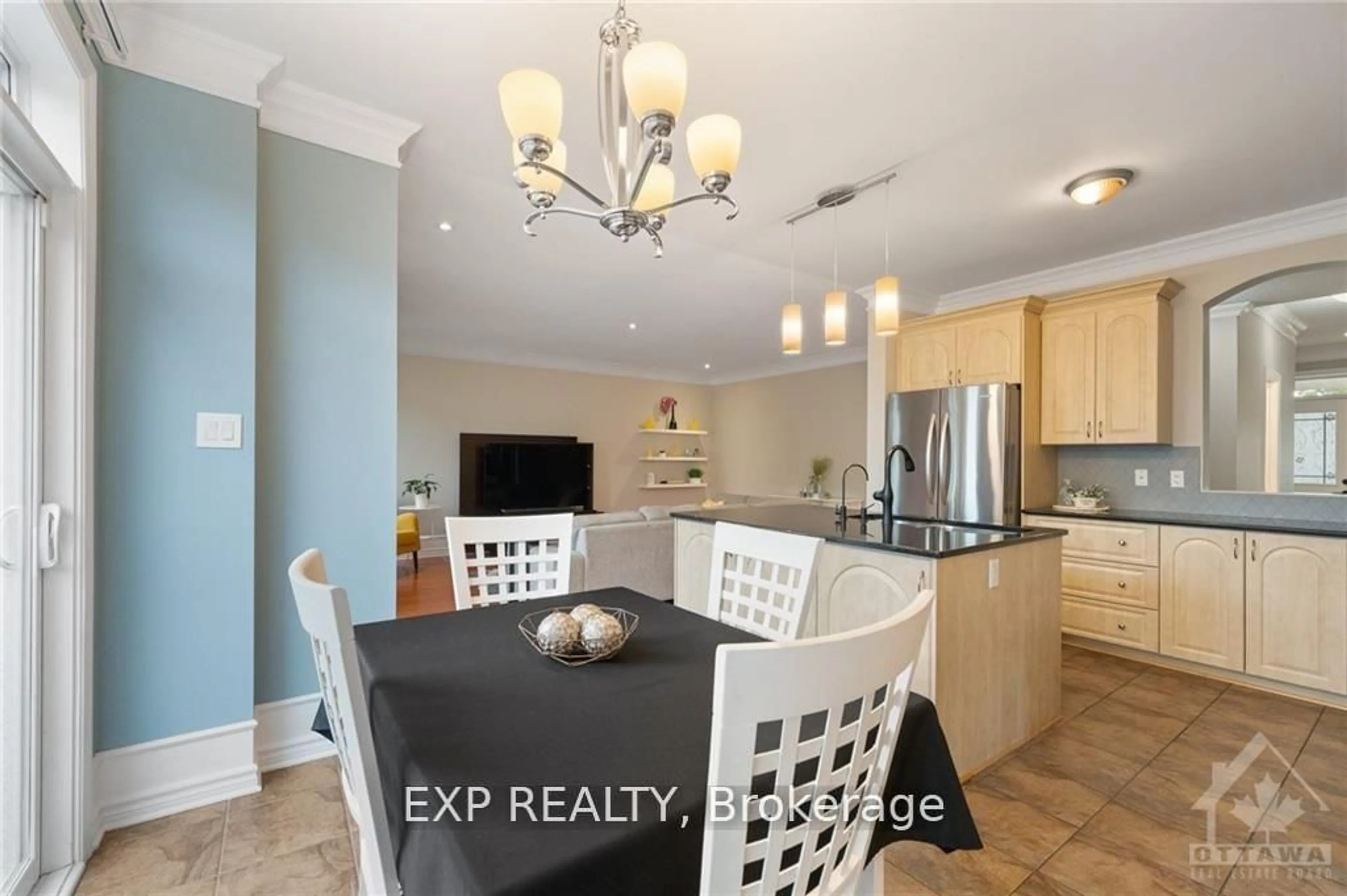 Open concept kitchen, ceramic/tile floor for 82 Branthaven St, Ottawa Ontario K4A 0H2
