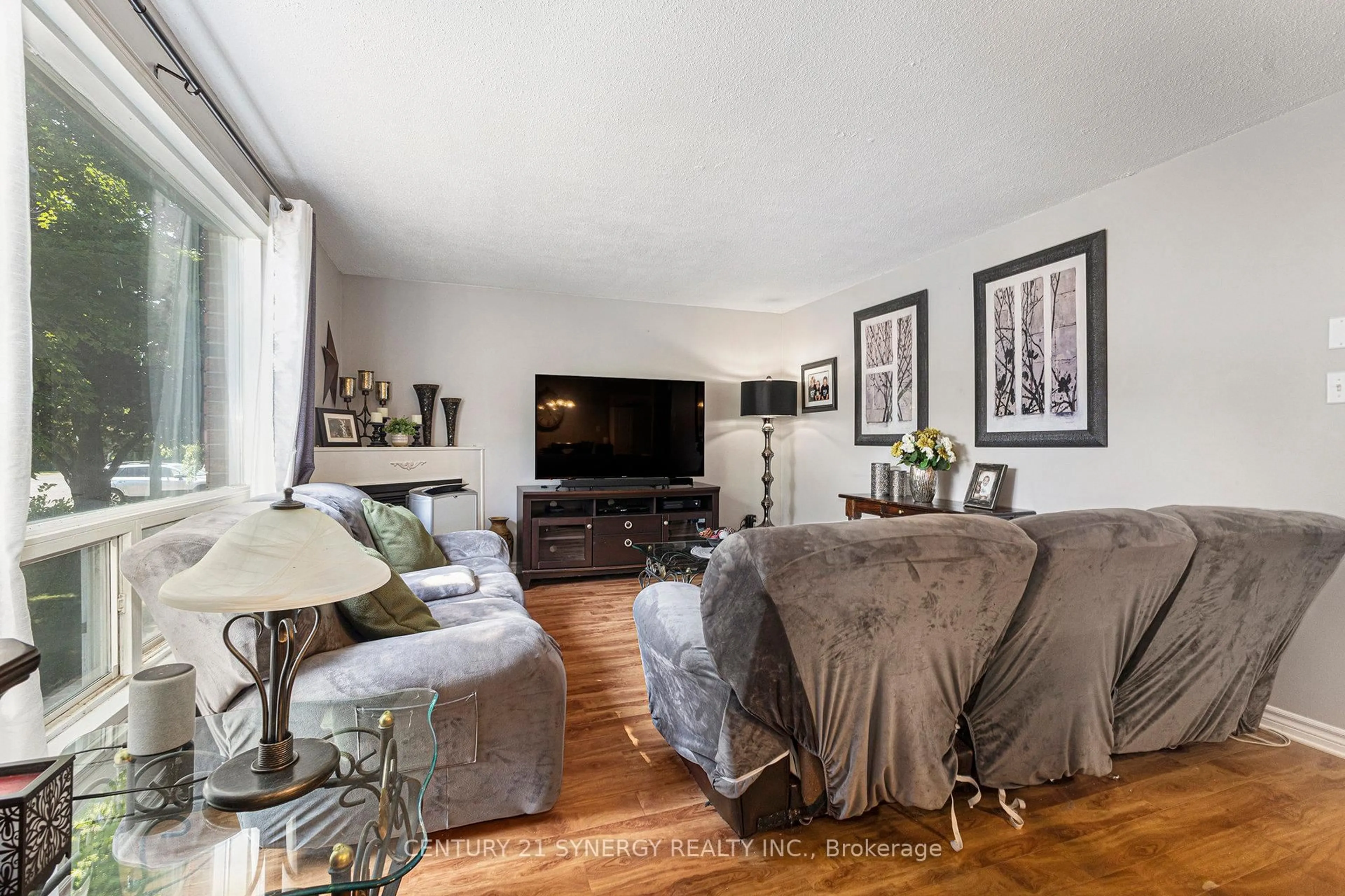 Living room with furniture, wood/laminate floor for 389 Thomas St, Carleton Place Ontario K7C 3Z3