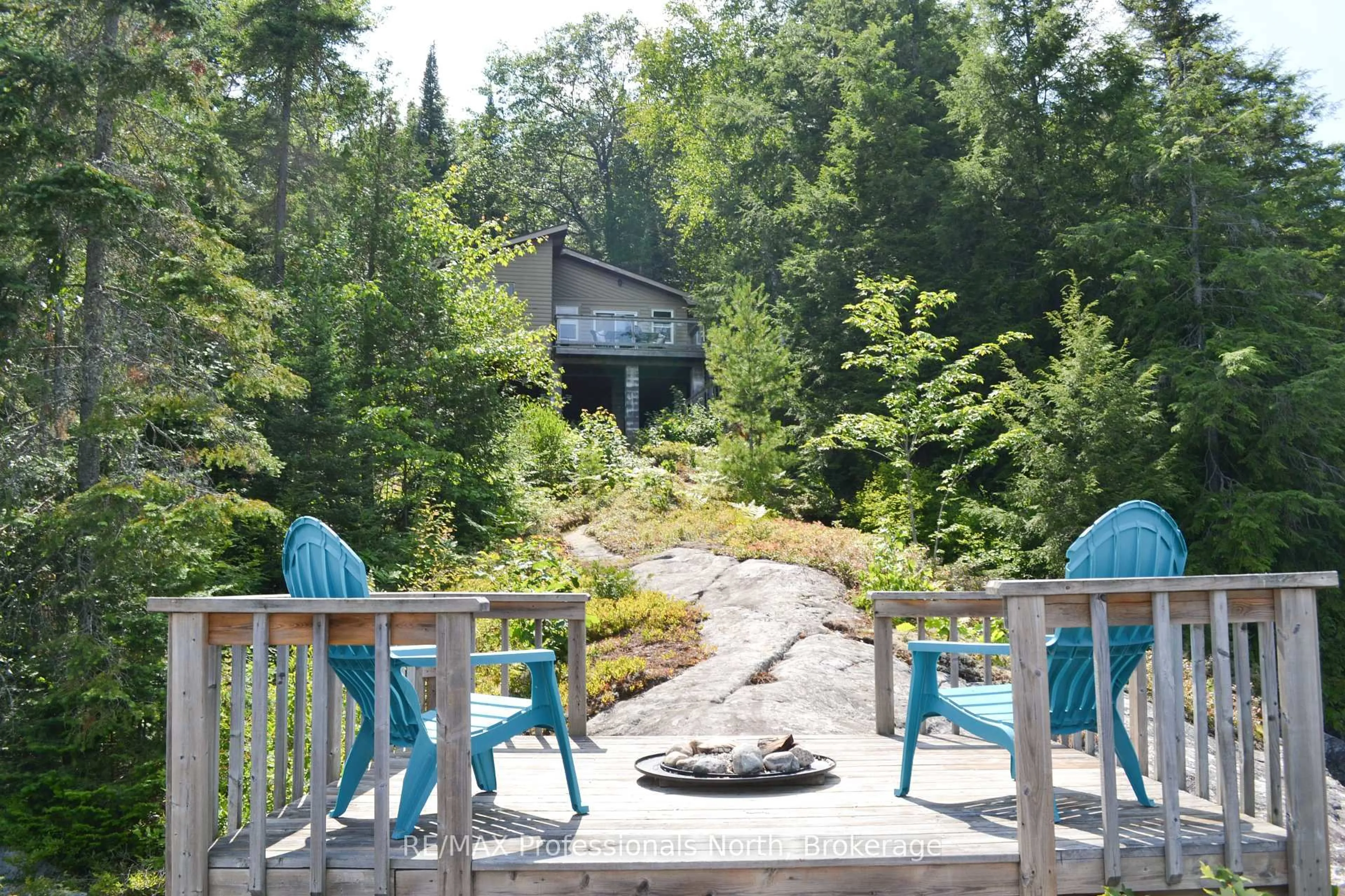 Patio, water/lake/river/ocean view for 542 Hazard Hill, Kearney Ontario P0A 1Z0