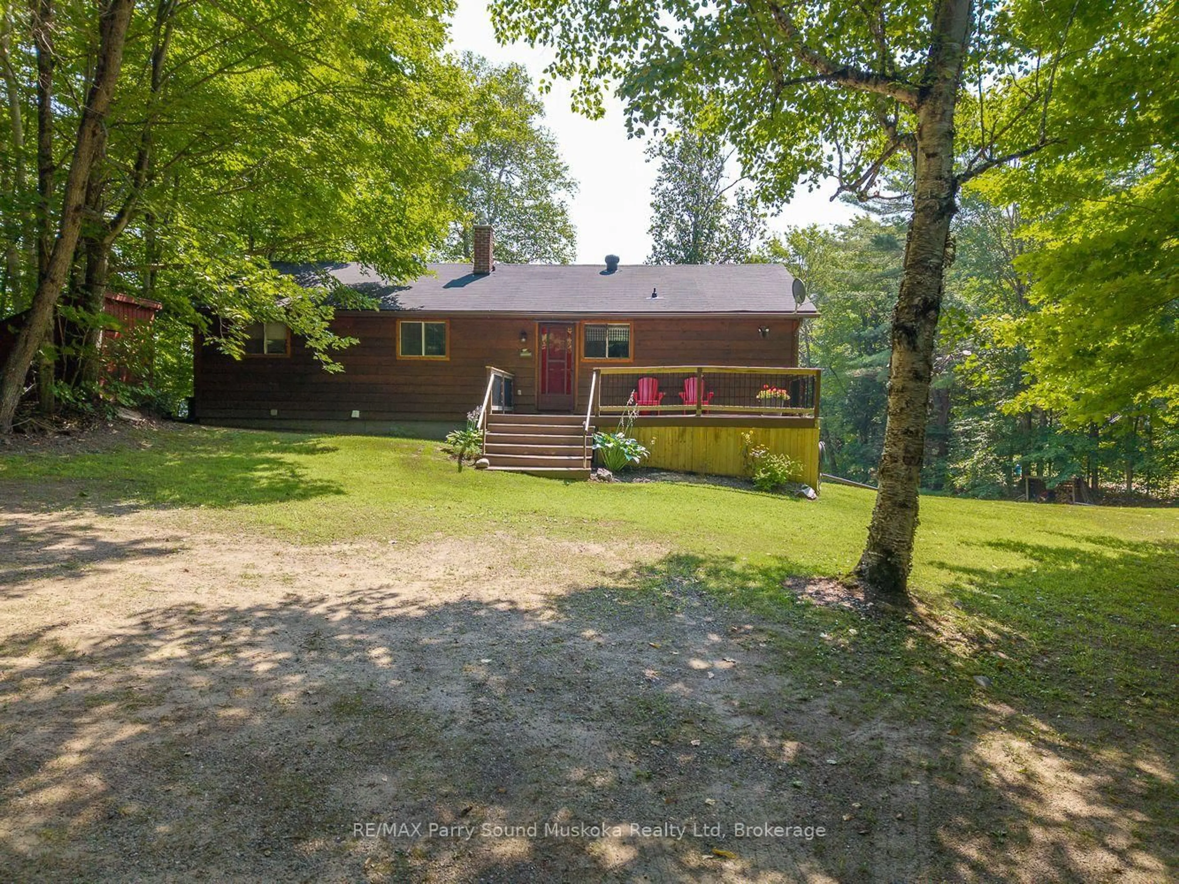 A pic from outside/outdoor area/front of a property/back of a property/a pic from drone, forest/trees view for 367 Marshall Rd, Seguin Ontario P2A 2W8