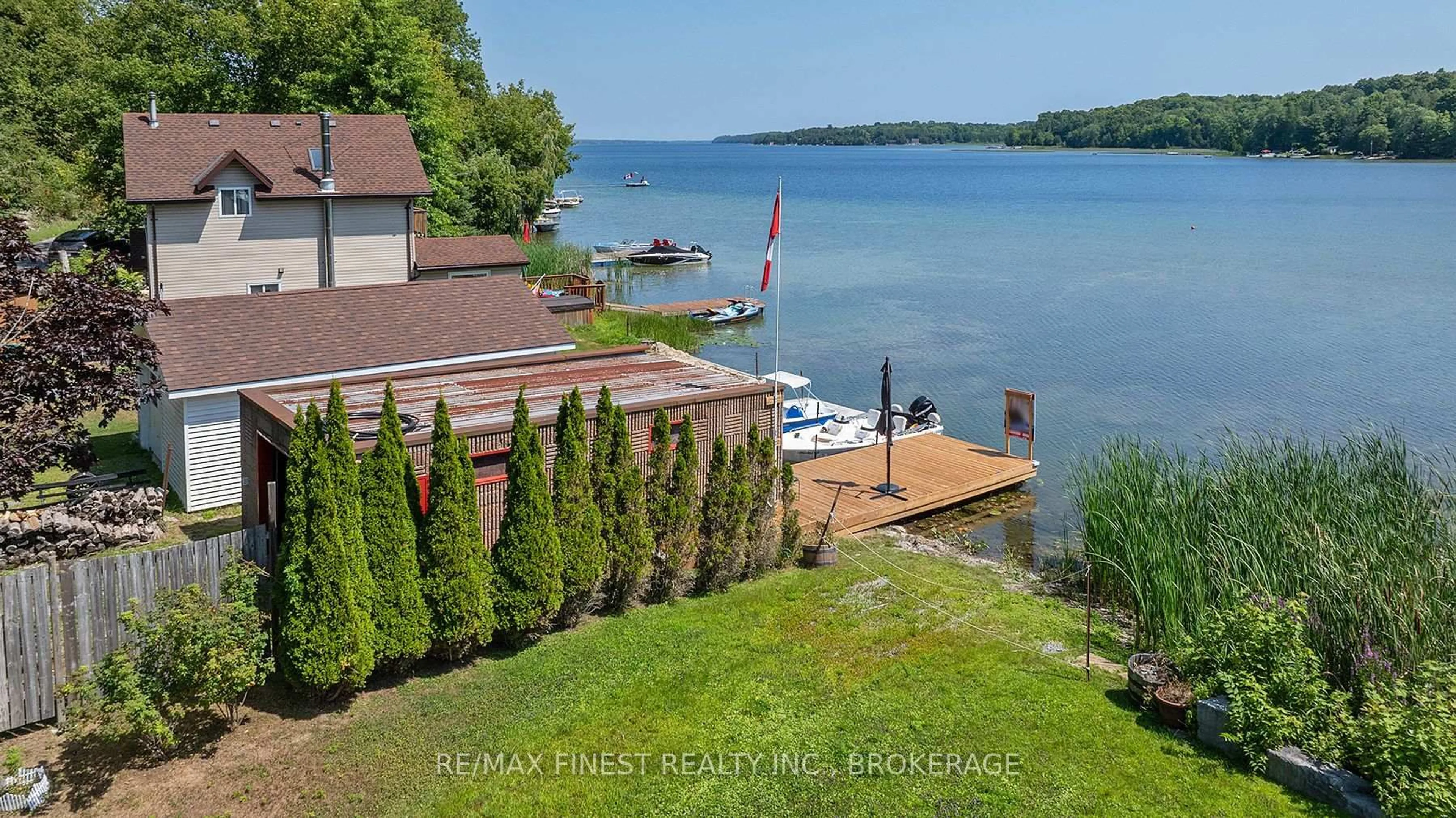 A pic from outside/outdoor area/front of a property/back of a property/a pic from drone, water/lake/river/ocean view for 3327 Loughborough Dr, Kingston Ontario K0H 1S0
